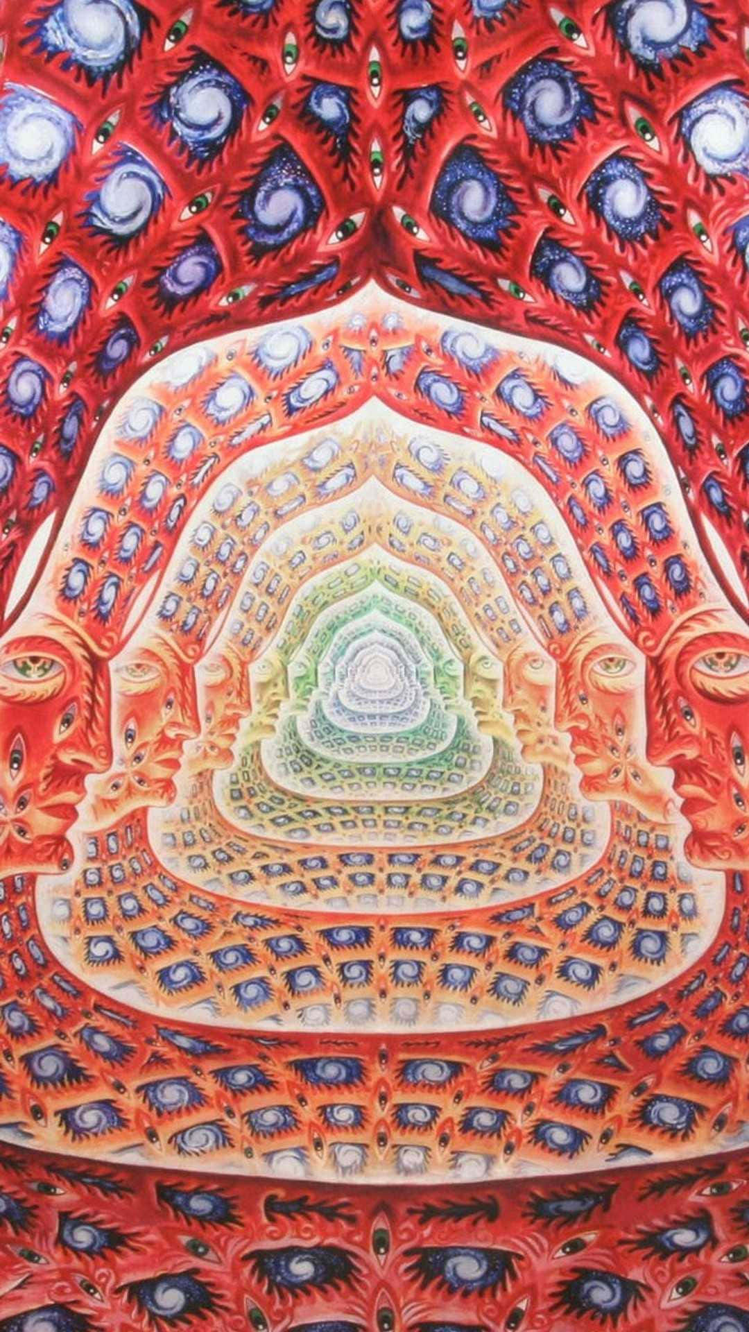 psychedelic peacock pattern, triptych i phone background, mandala, Full HD Phone Wallpaper