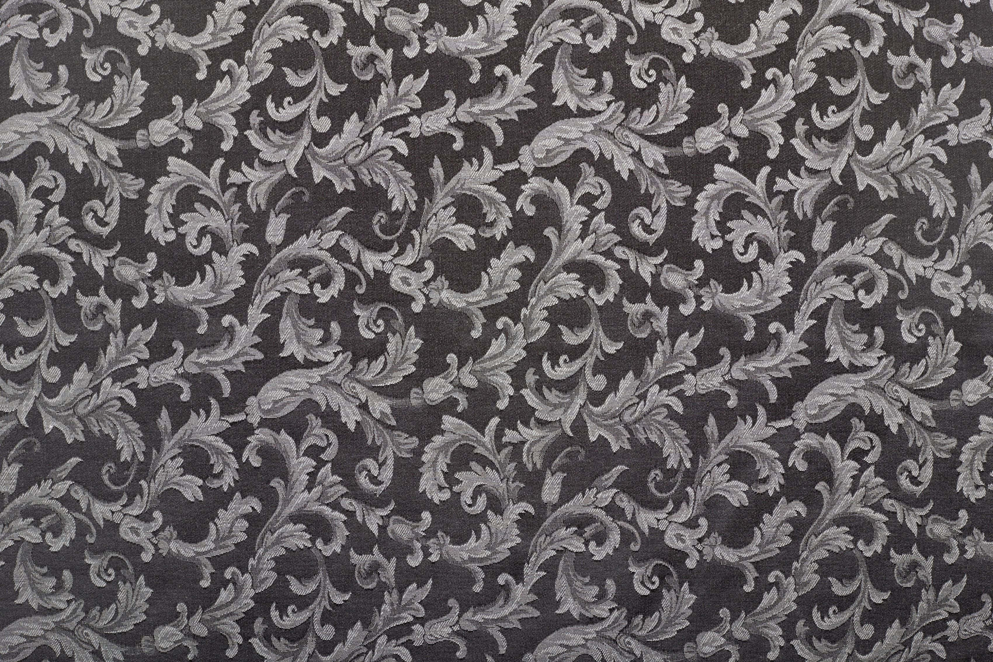 elegant damask fabric pattern, silver, dark gray, 2K Desktop Wallpaper