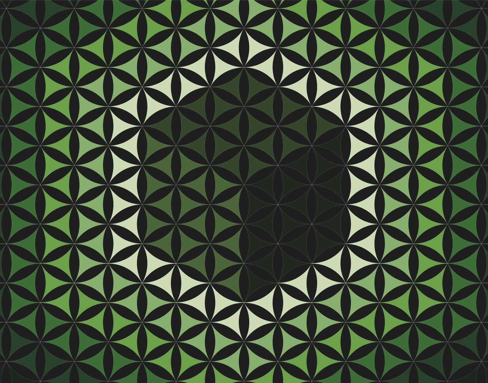 sacred geometry, green, black, HD Desktop Wallpaper