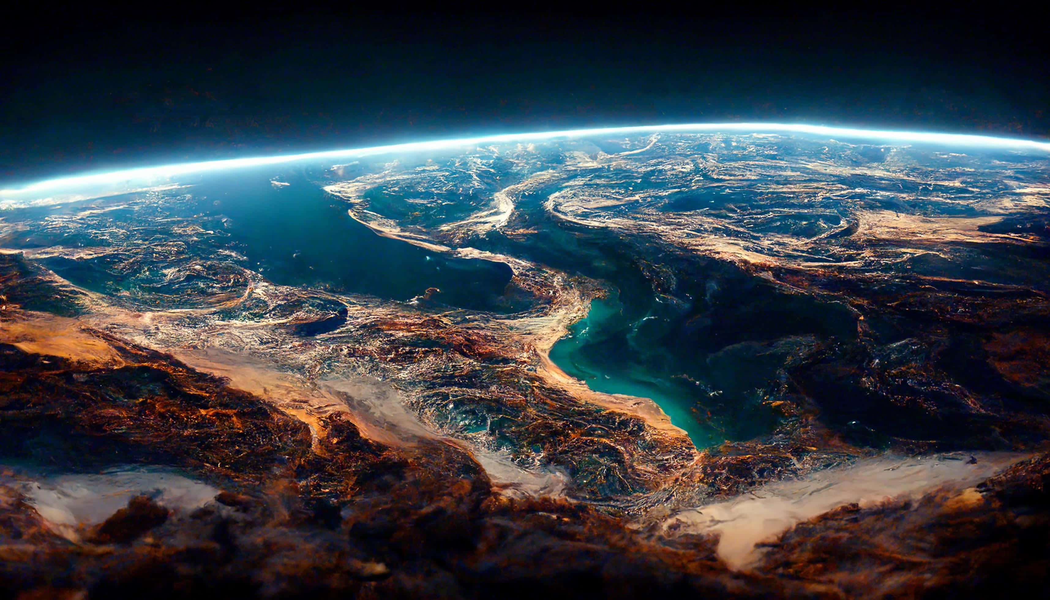 Earth, space, swirling clouds, 2K Desktop Wallpaper