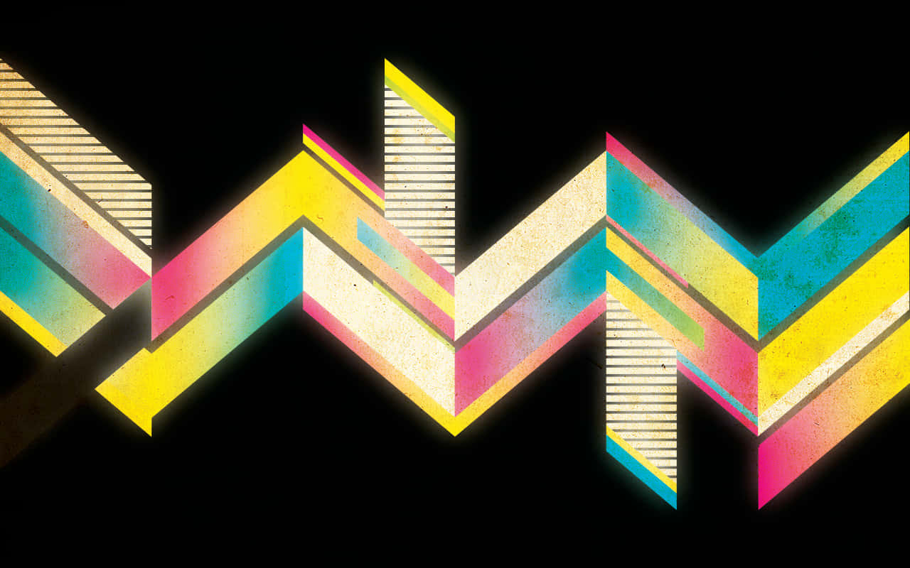 retro zigzag stripes, yellow, pink, HD Desktop Wallpaper