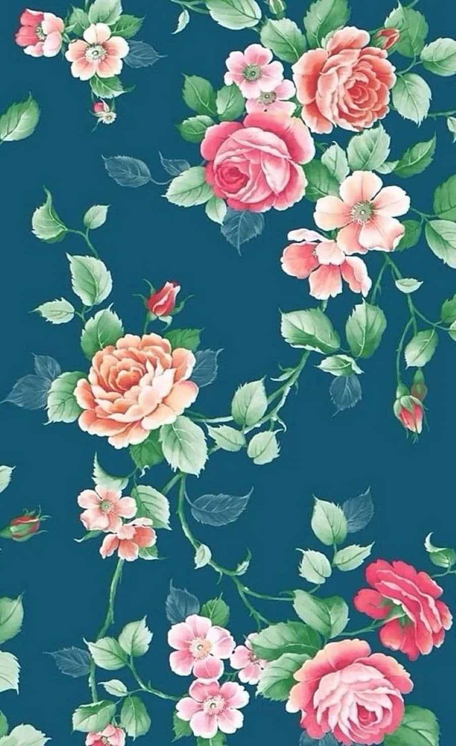 rose pattern, pink, coral, HD Phone Wallpaper