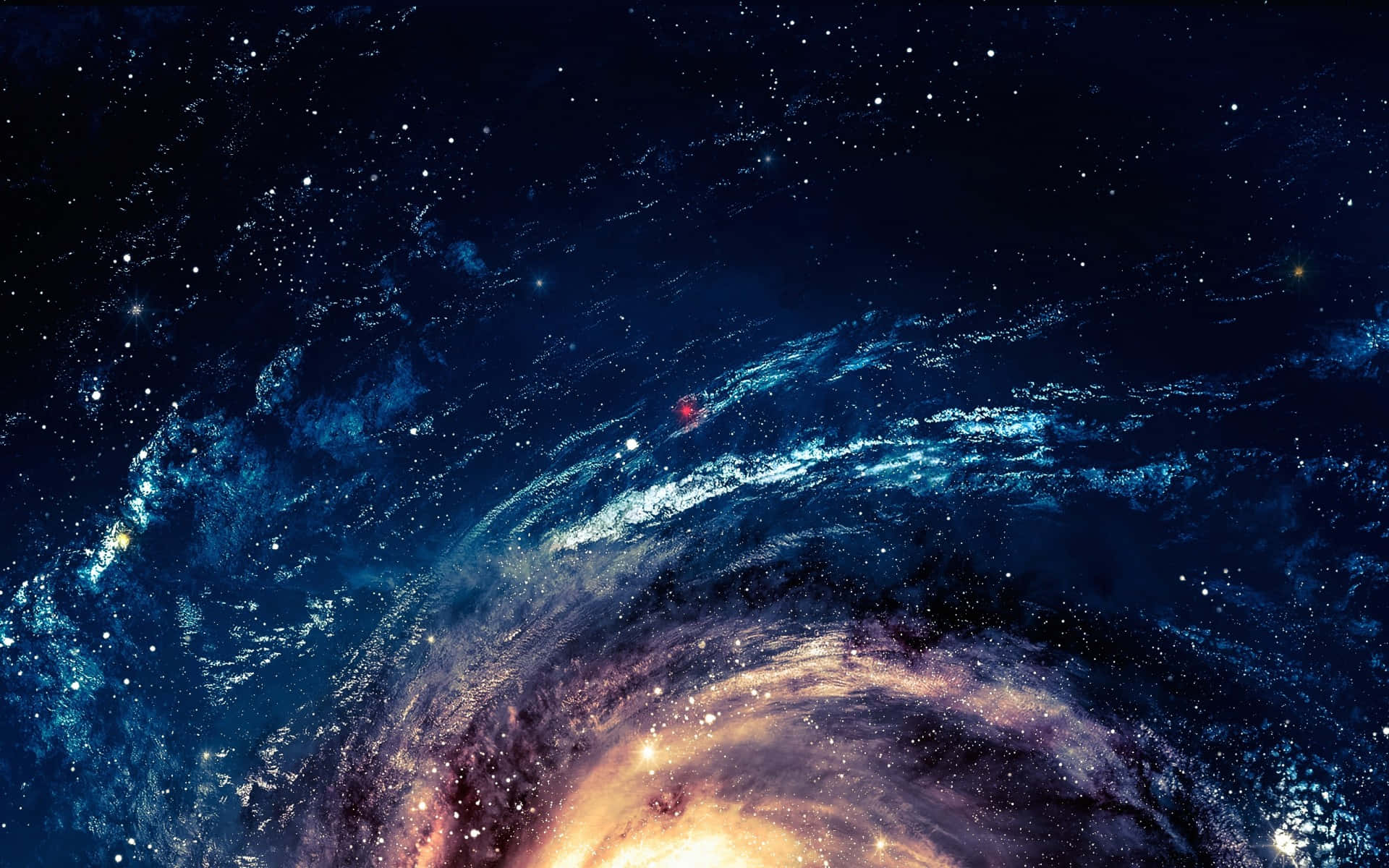 Beautiful Space, spiral galaxy, cosmic dust, Full HD Desktop Wallpaper