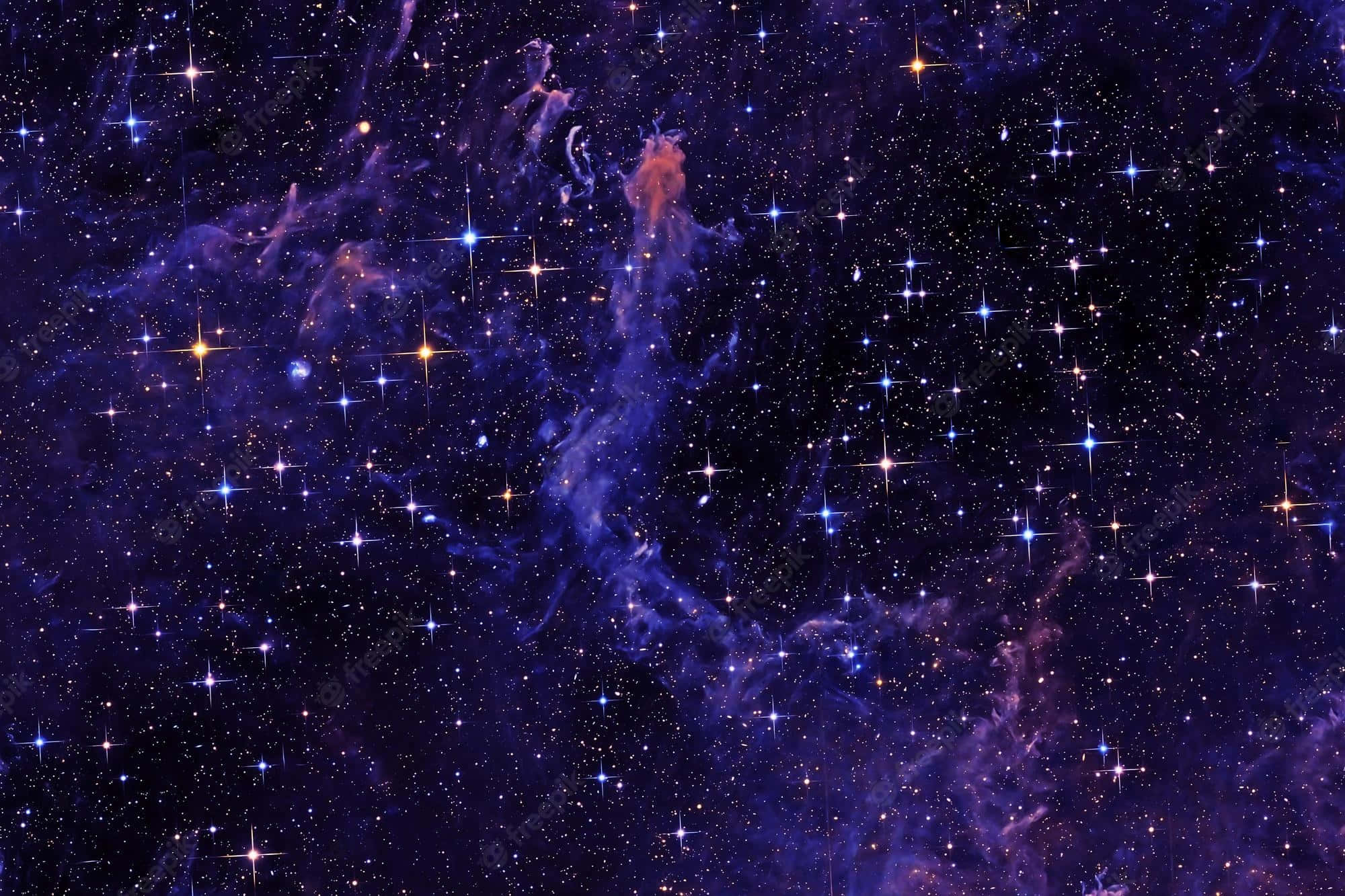 deep purple nebula, stars, blackness of space, Full HD Desktop Wallpaper