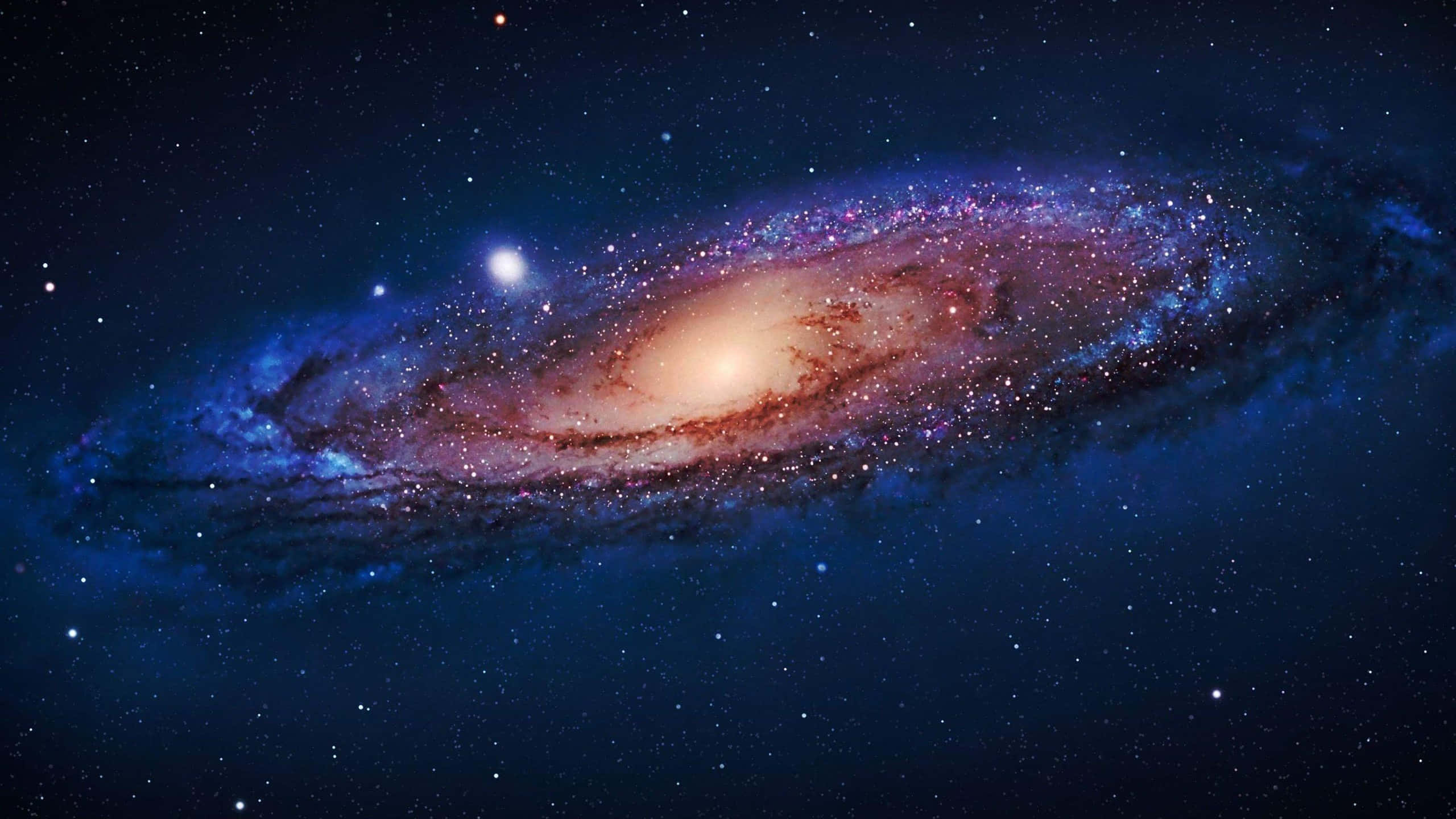 spiral galaxy, cosmic hues, blue purple, 2K Desktop Wallpaper