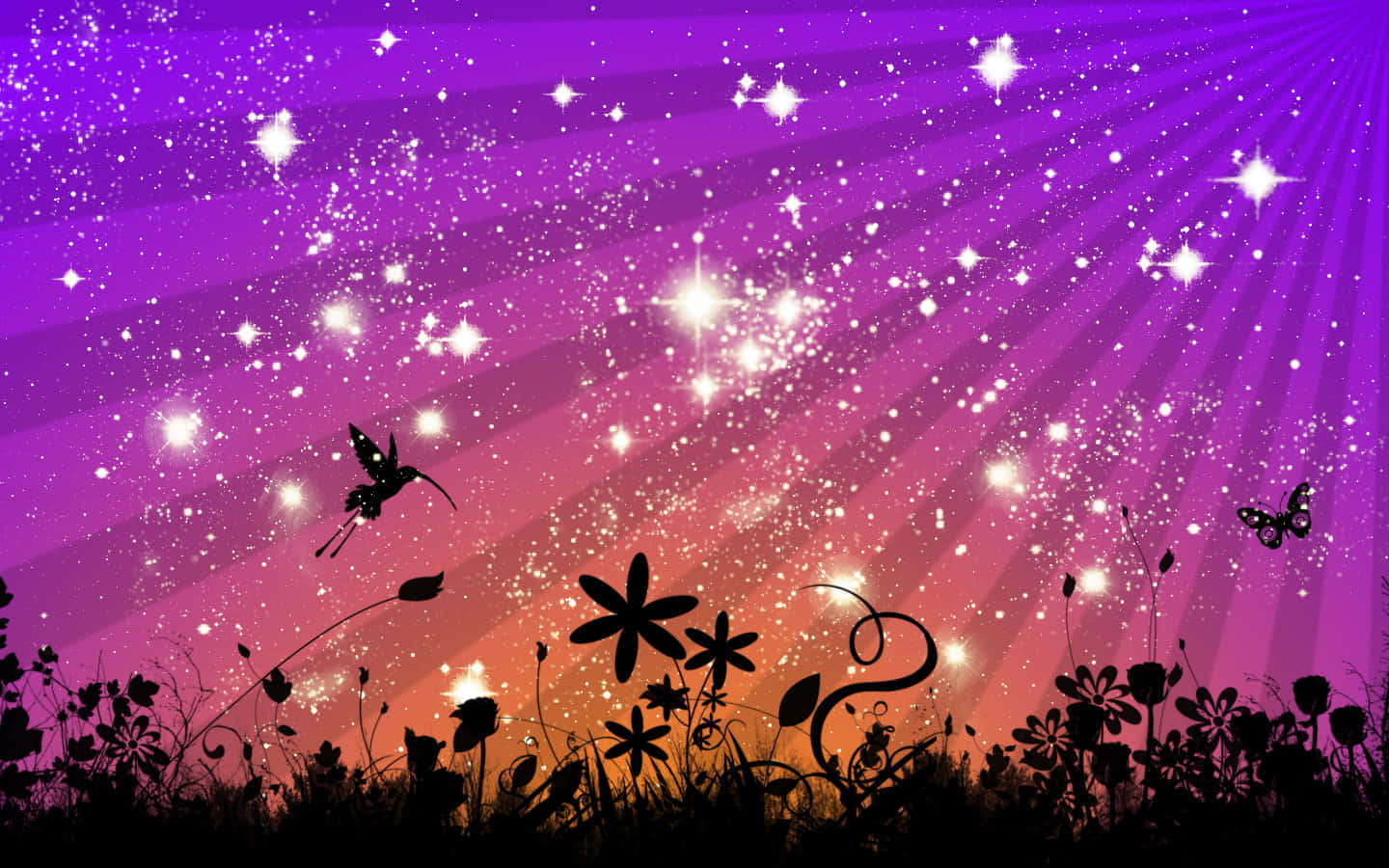 Ethereal Star, Celestial Sky, vibrant purple and pink gradient sky, HD Desktop Wallpaper