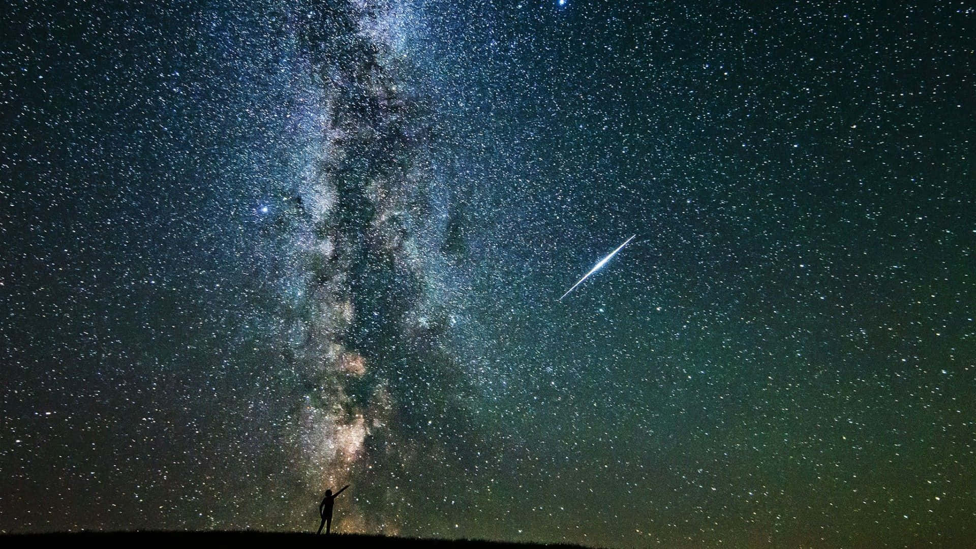 Beautiful Star, Milky Way galaxy, shooting star, Full HD Desktop Wallpaper