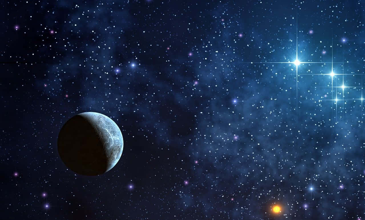 Beautiful Star, starry night sky, moon, SD Desktop Wallpaper