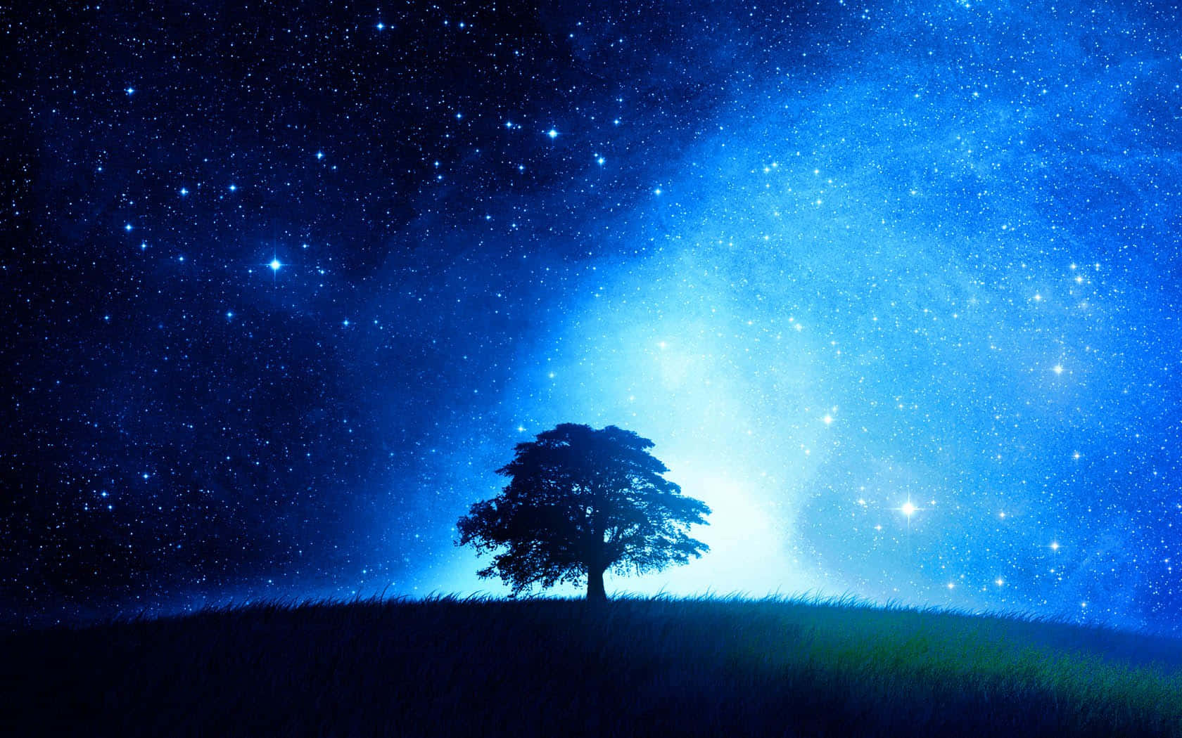 Starry Sky, vast starry night sky, cosmic blue light, HD Desktop Wallpaper