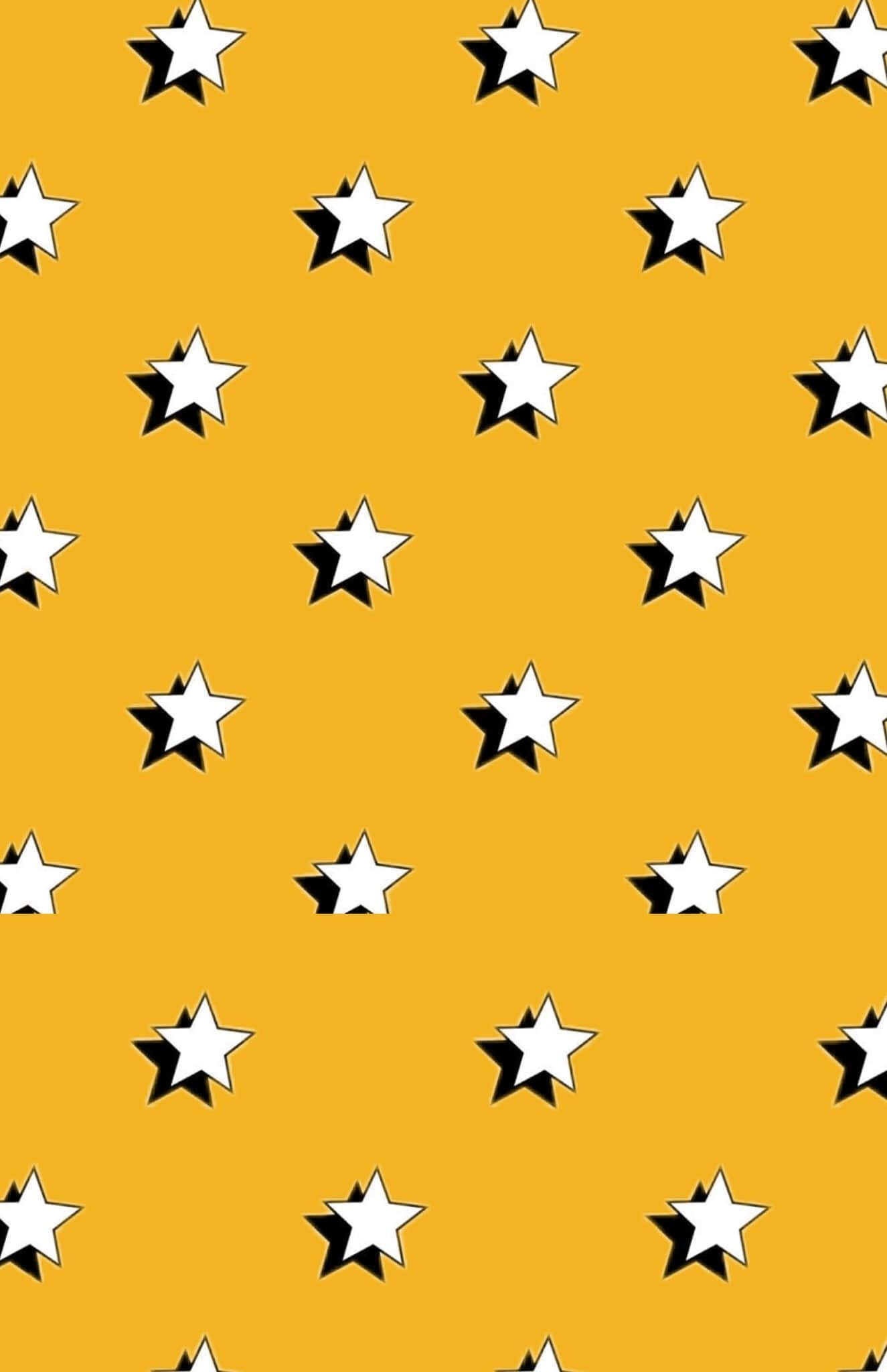 aesthetic star, mustard yellow, white stars, Full HD Phone Wallpaper