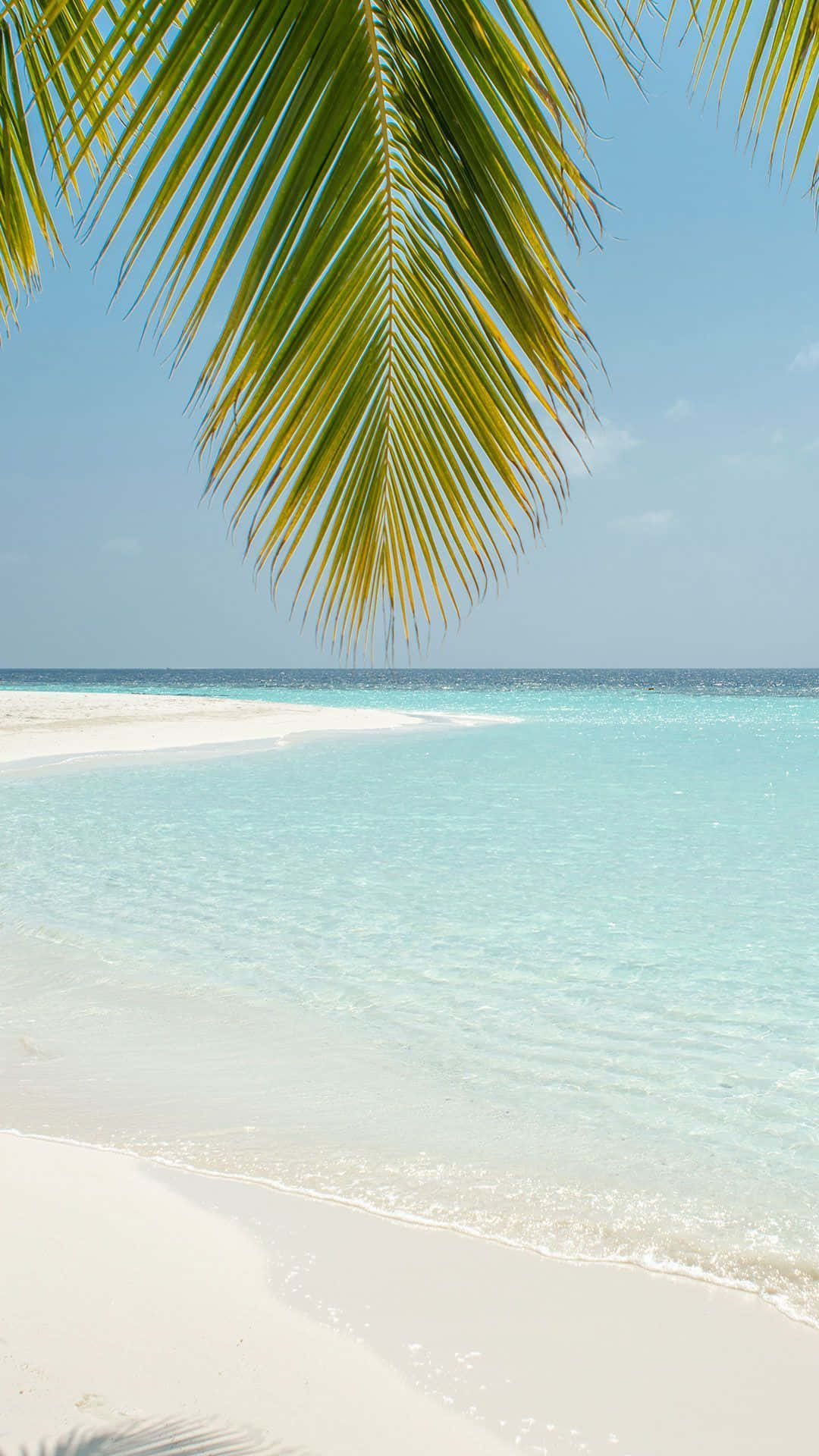 tropical beach, white sand, turquoise water, Full HD Phone Wallpaper
