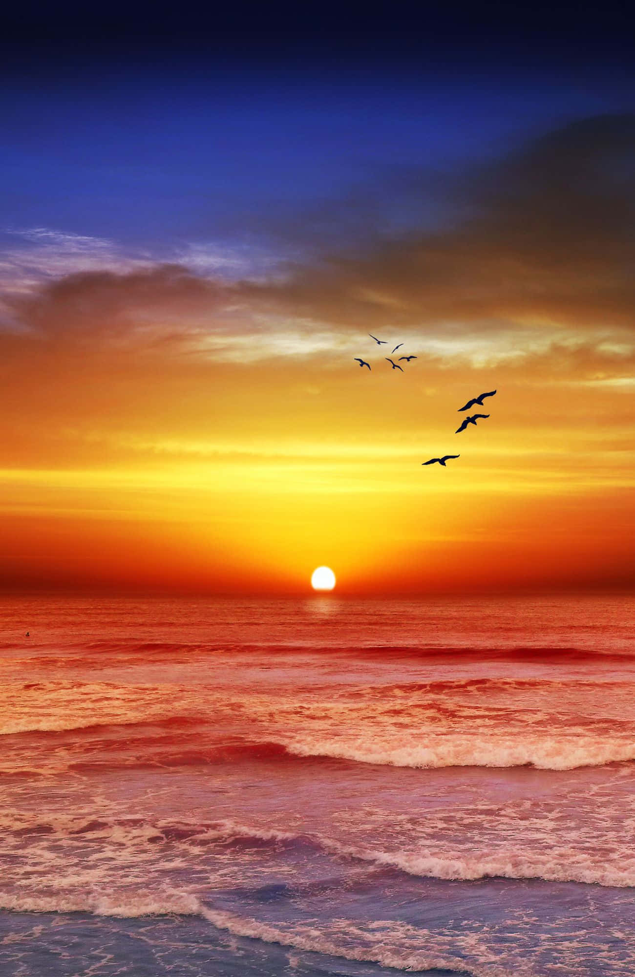 Beautiful Sunshine, sunset, ocean, Full HD Phone Wallpaper