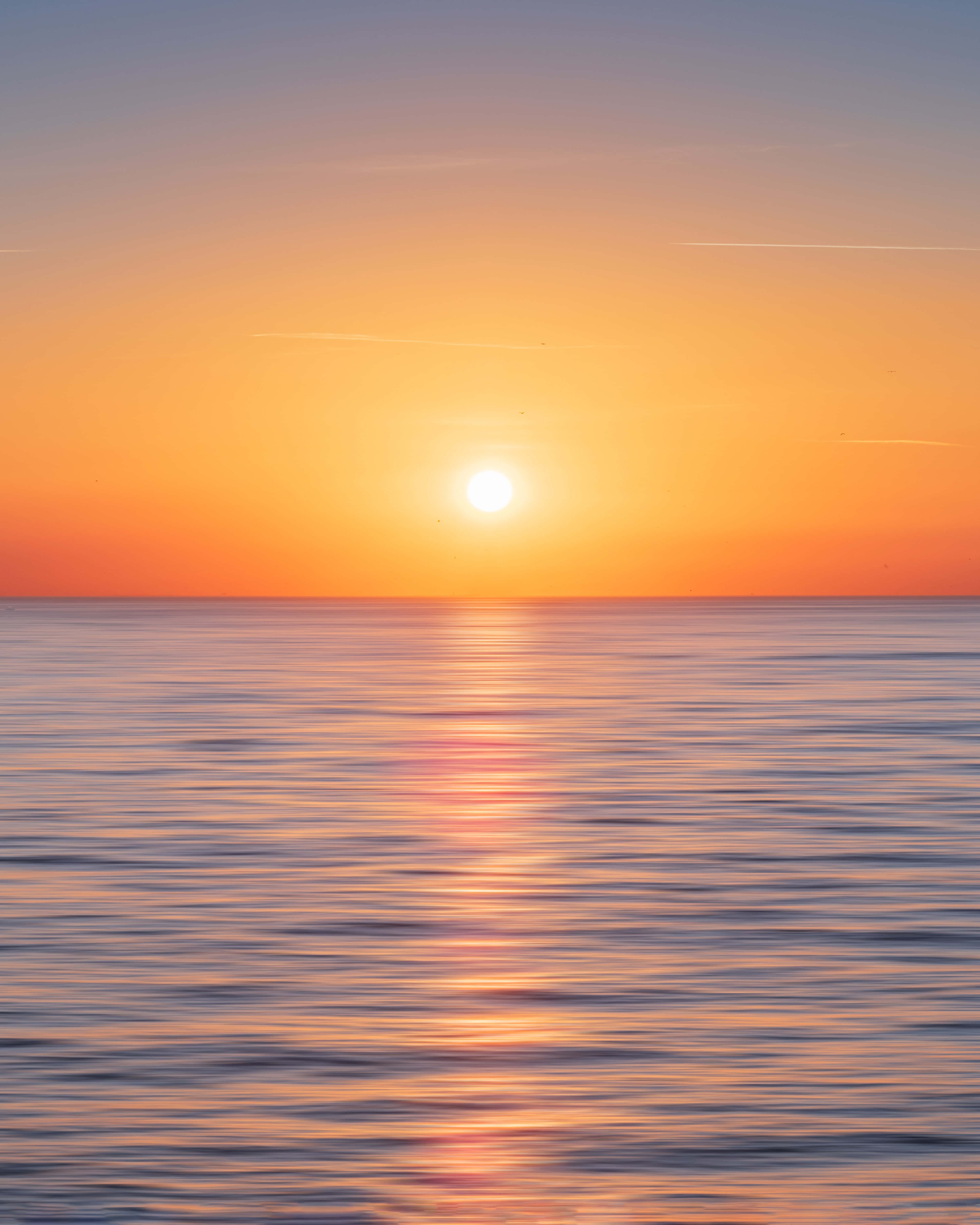 sunrise, sunset, calm ocean waters, 4K Phone Wallpaper