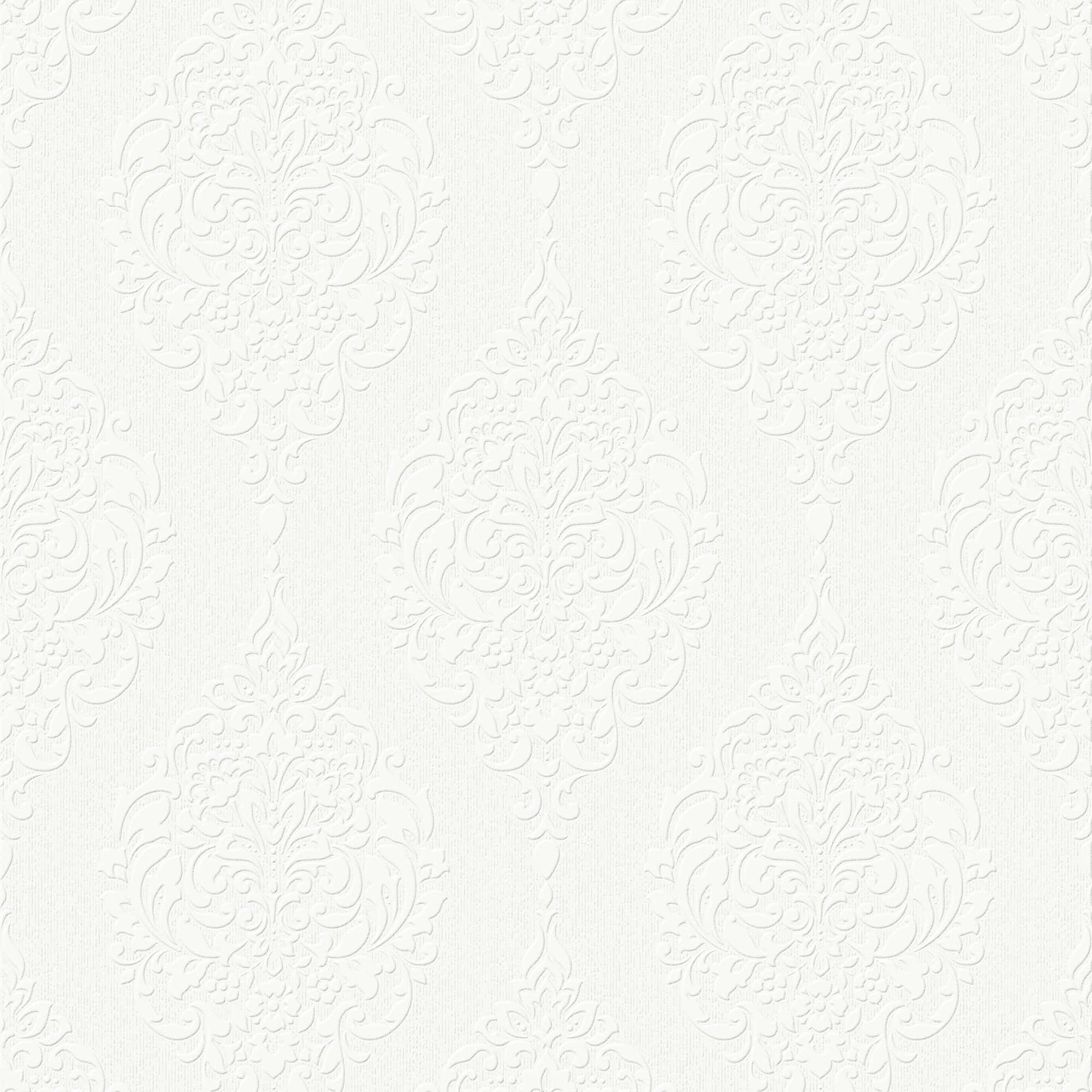 white damask, embossed floral patterns, subtle texture, Full HD Desktop Wallpaper