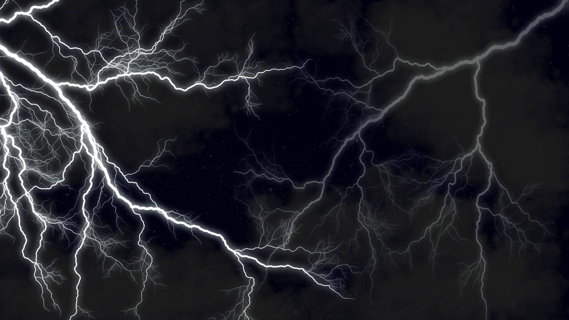 lightning, black and white, night sky, Full HD Desktop Wallpaper