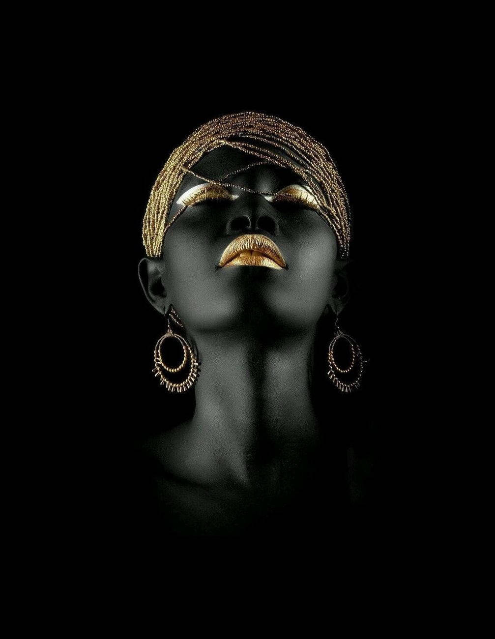 black and gold iPhone, golden lips, golden eyes, HD Phone Wallpaper