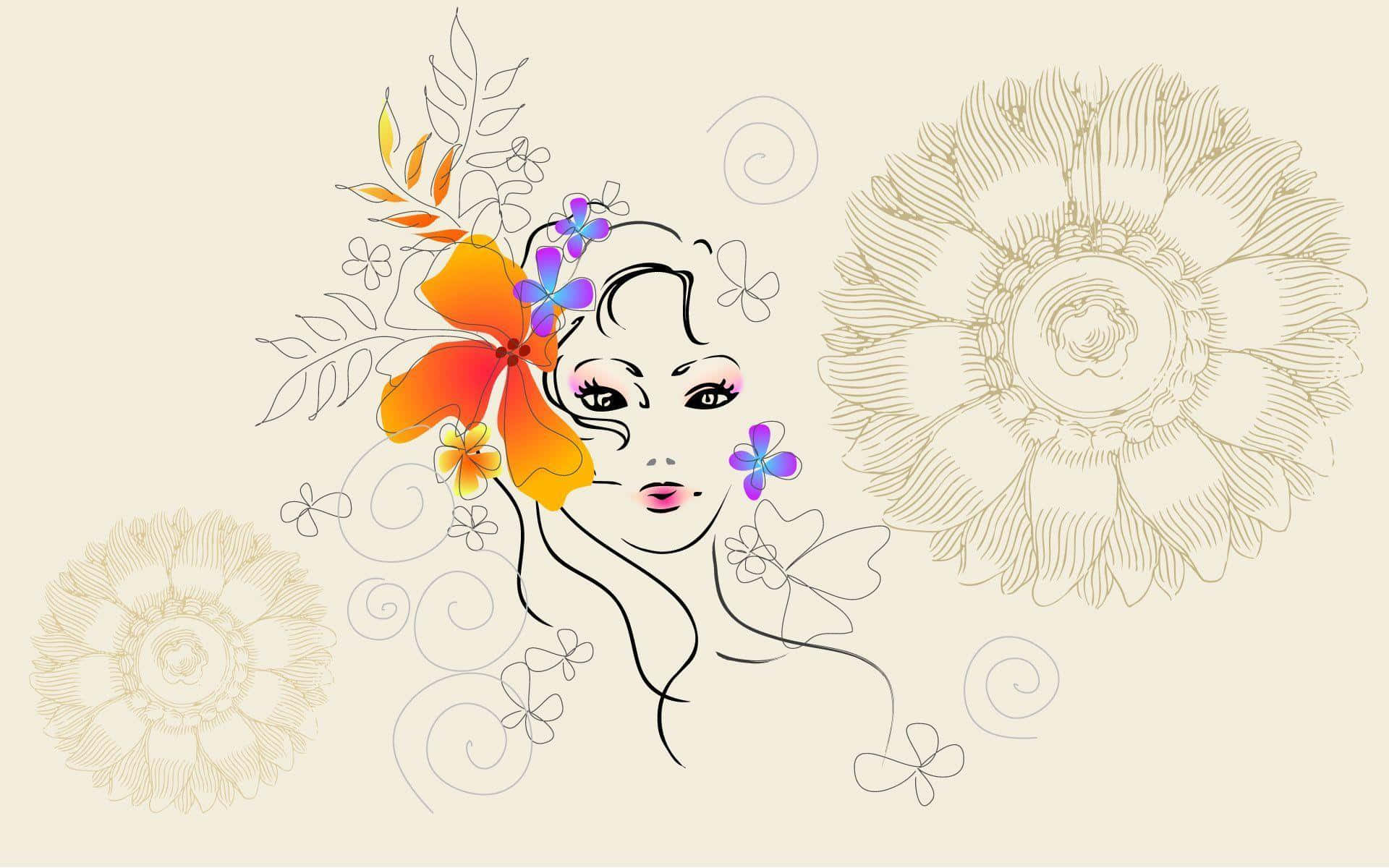 beauty and fashion, vibrant orange, purple flowers, Full HD Desktop Wallpaper