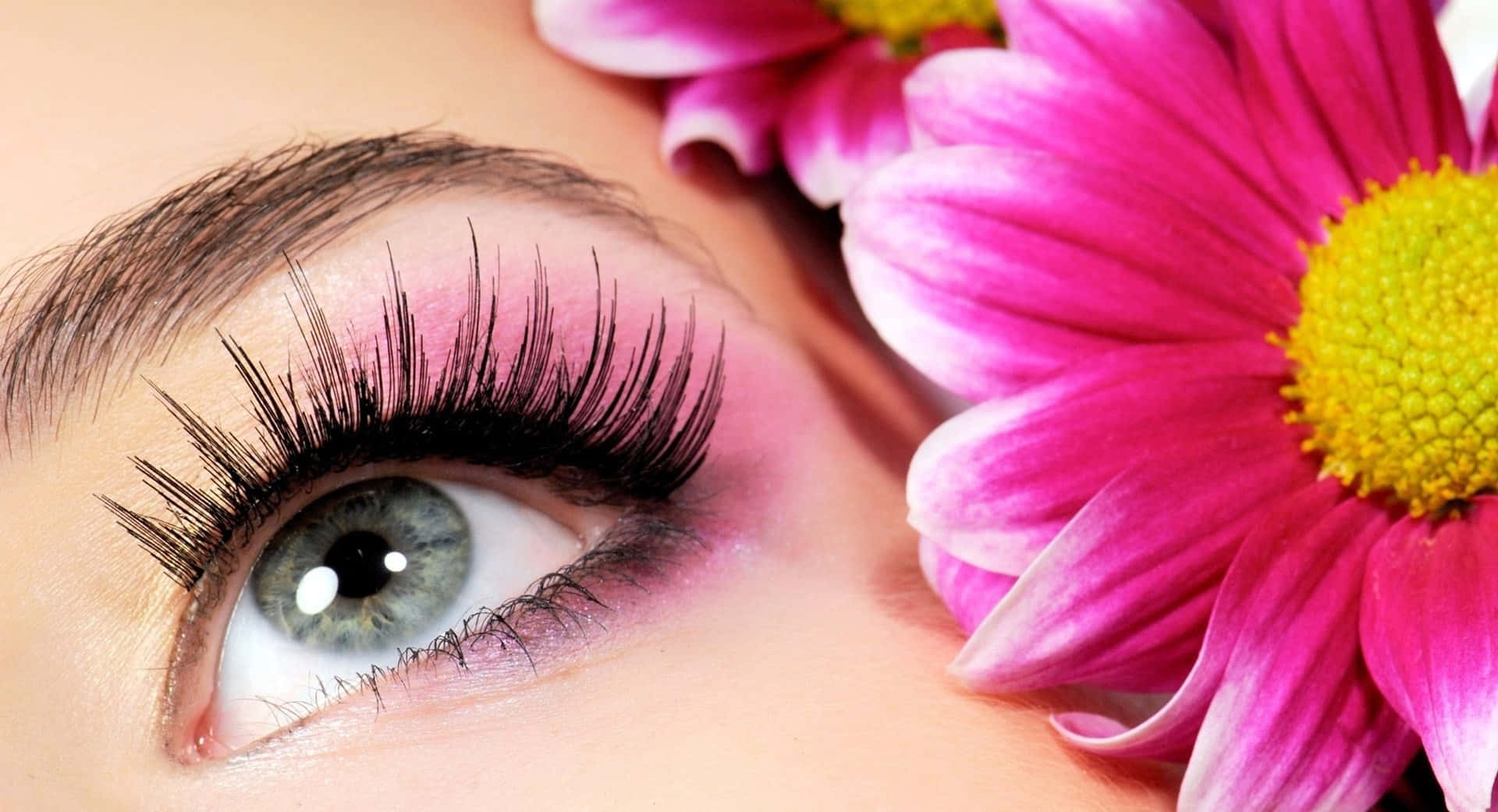 luxury statement jewelry, vibrant pink flower, yellow center, Full HD Desktop Wallpaper
