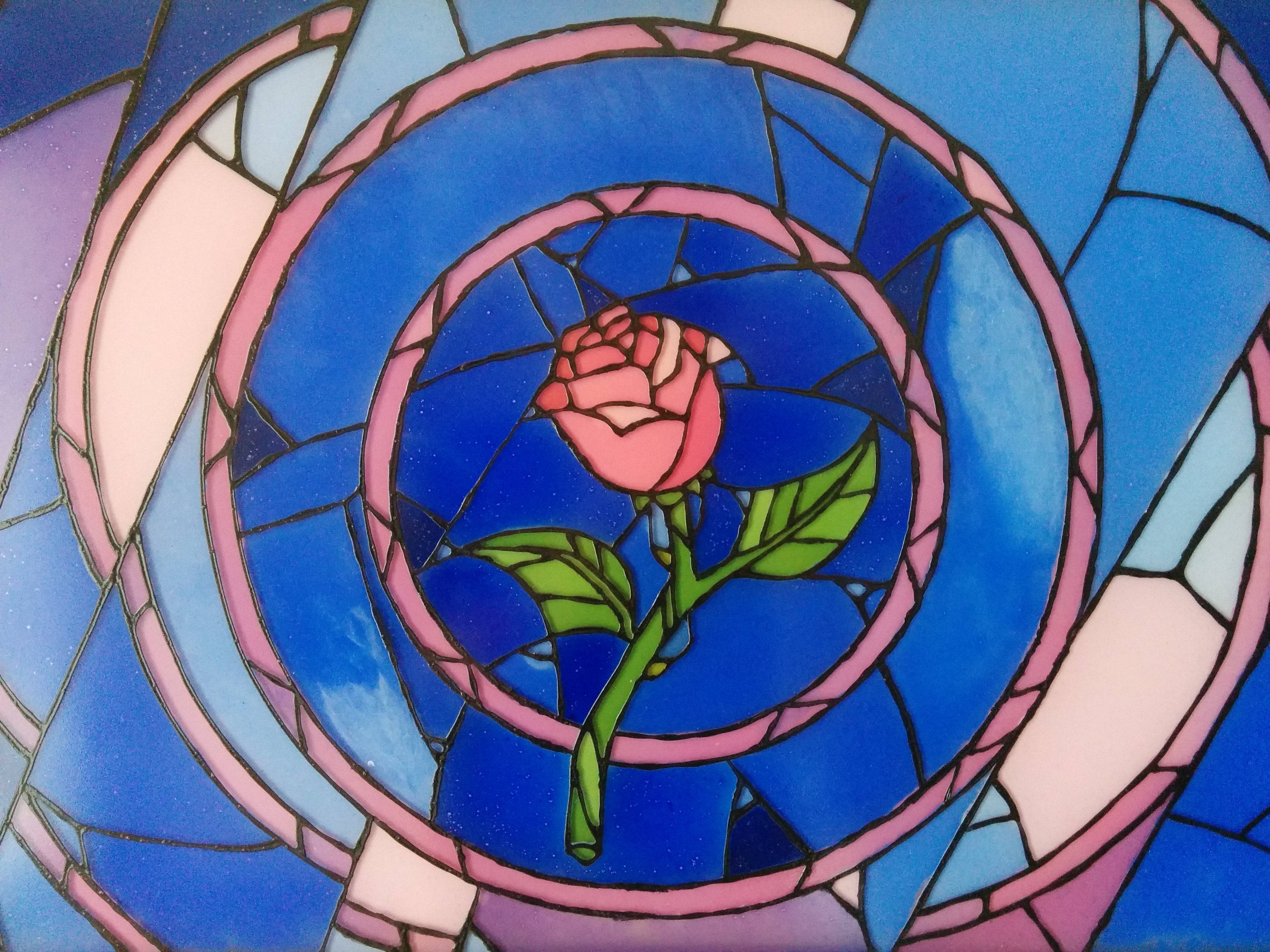 Beauty And The Beast Rose, pink rose, green leaves, 2K Desktop Wallpaper