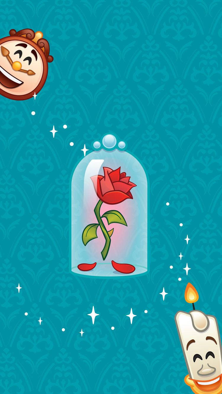 Beauty and The Beast, red rose, glass dome, HD Phone Wallpaper
