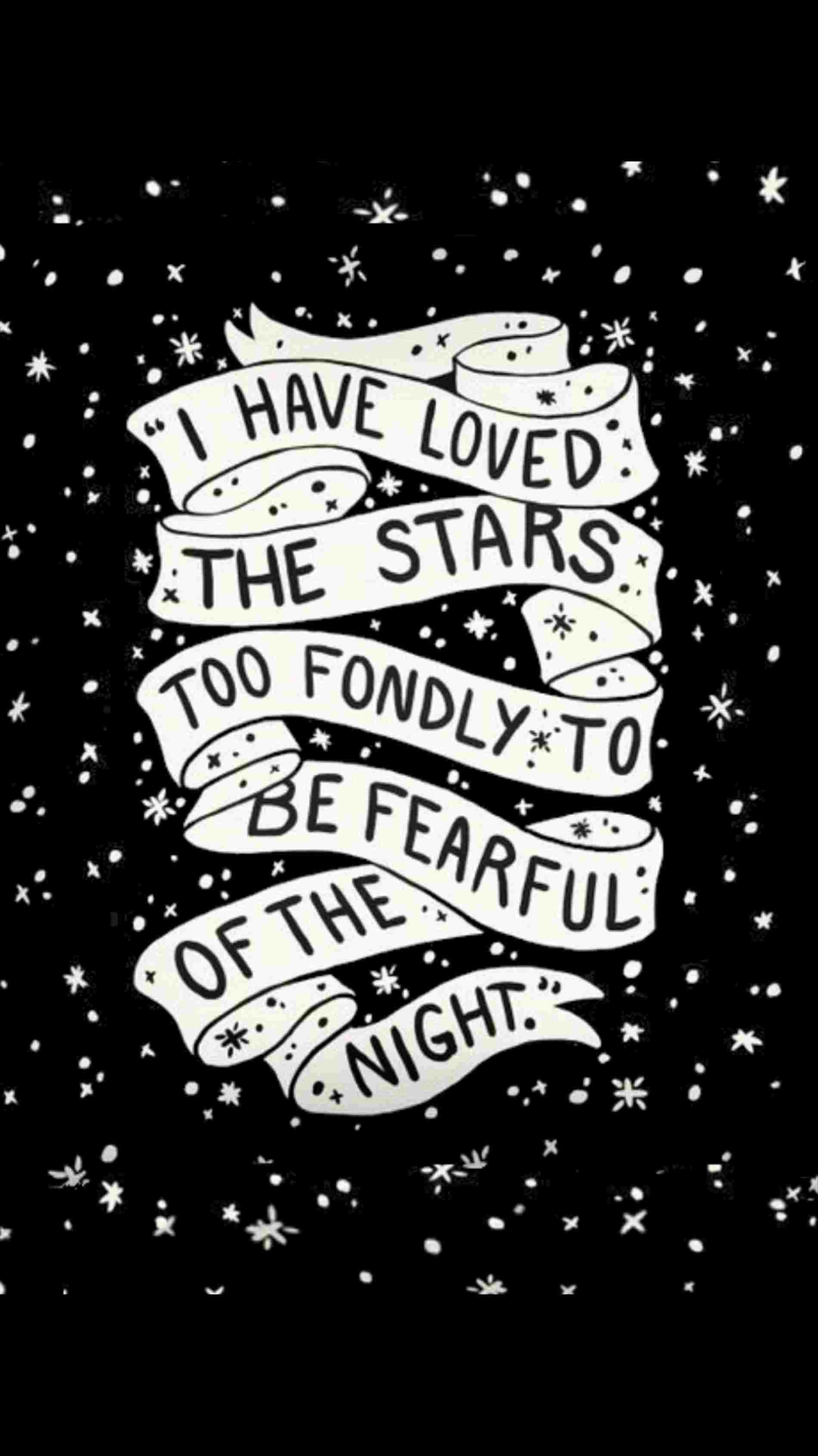 black background, white stars, winding white ribbon, 2K Phone Wallpaper
