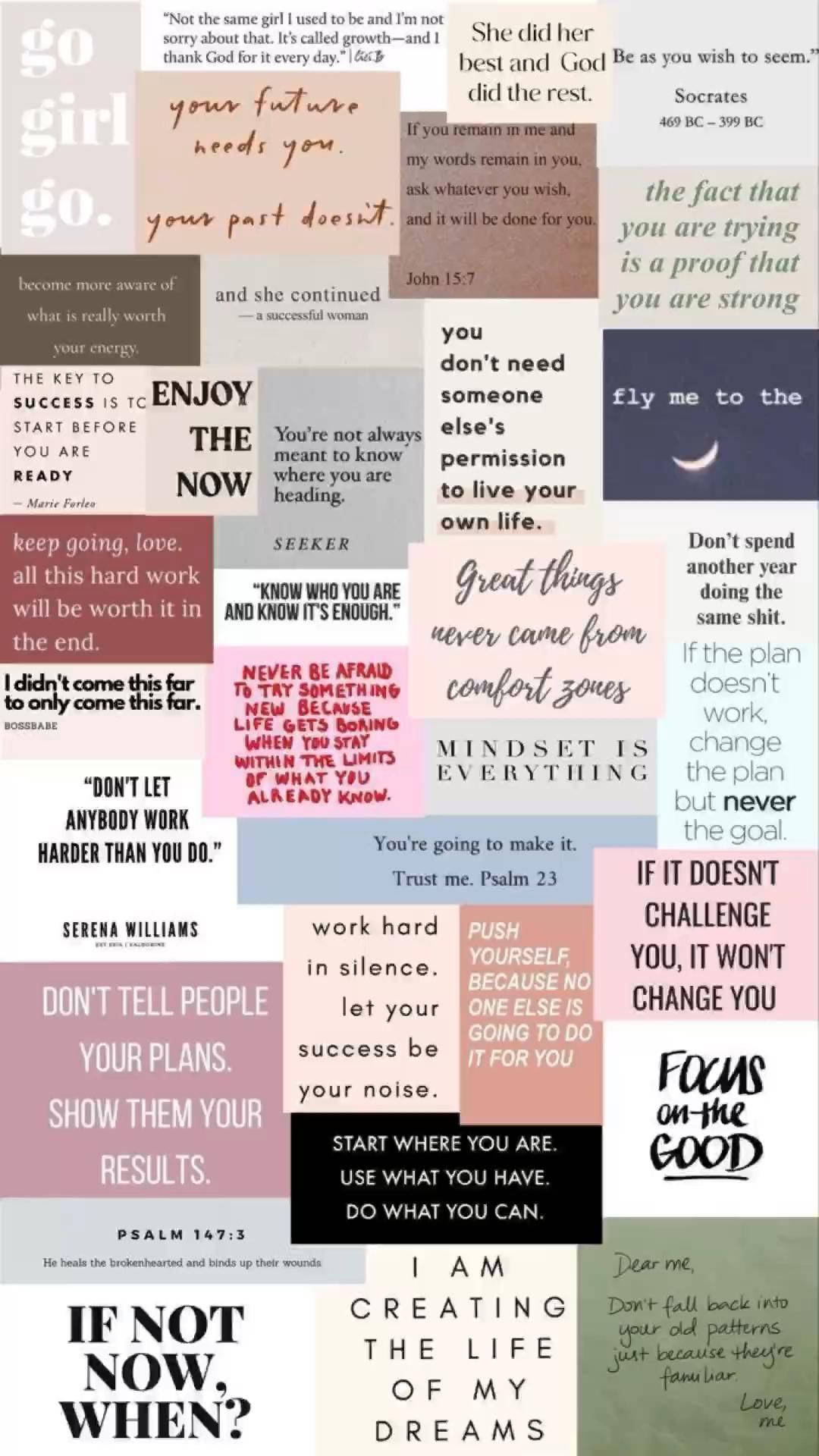 That Girl Aesthetic, pastel backgrounds, motivational quotes, Full HD Phone Wallpaper