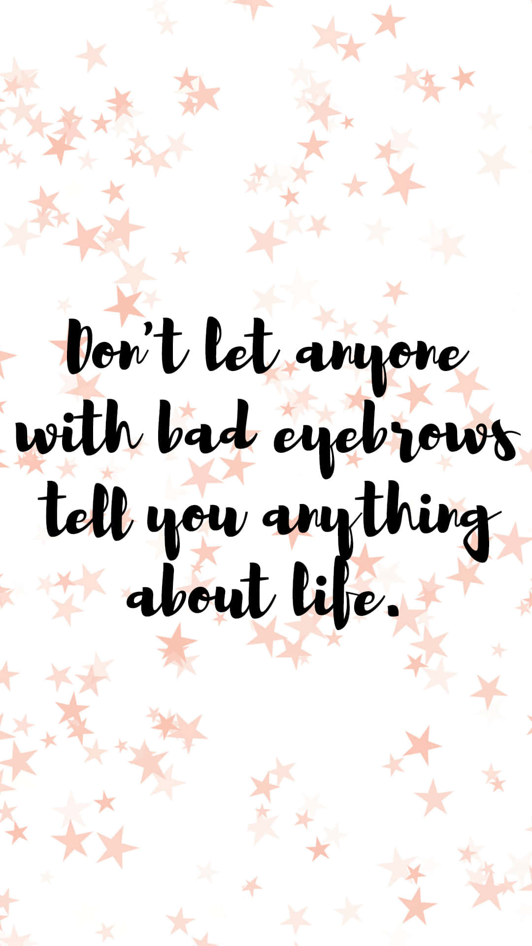 rose gold stars, black handwritten quote, white background, Full HD Phone Wallpaper
