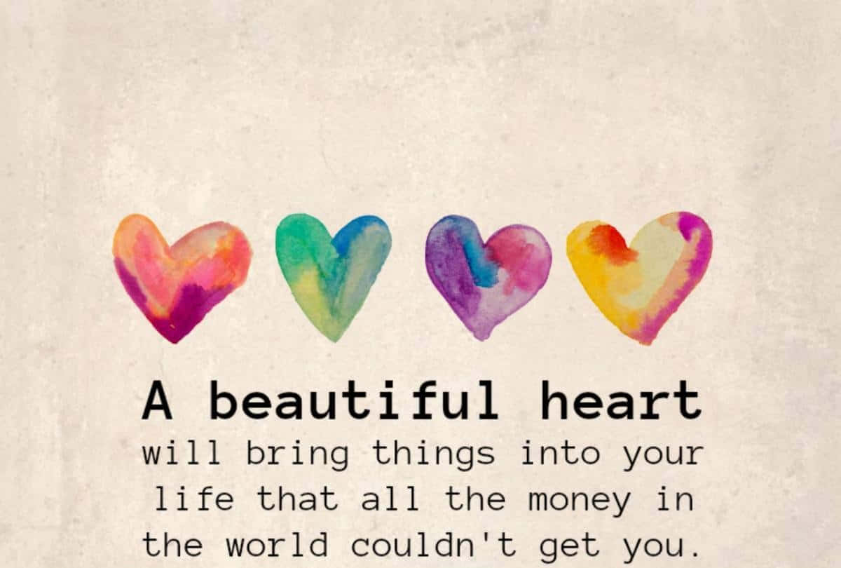 watercolor hearts, textured paper, inspirational quote, SD Desktop Wallpaper