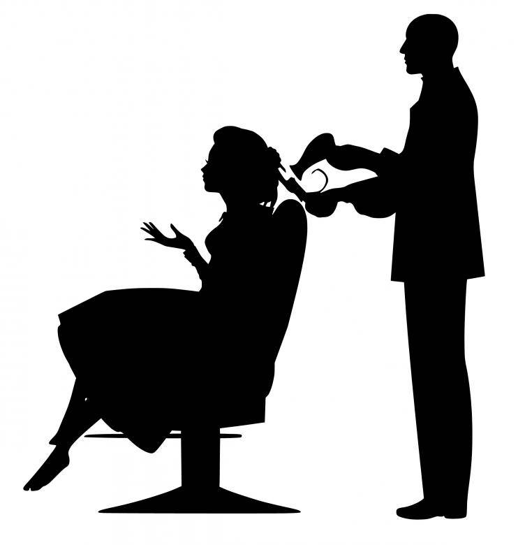 Beauty Salon, silhouetted figure, stylist, SD Phone Wallpaper