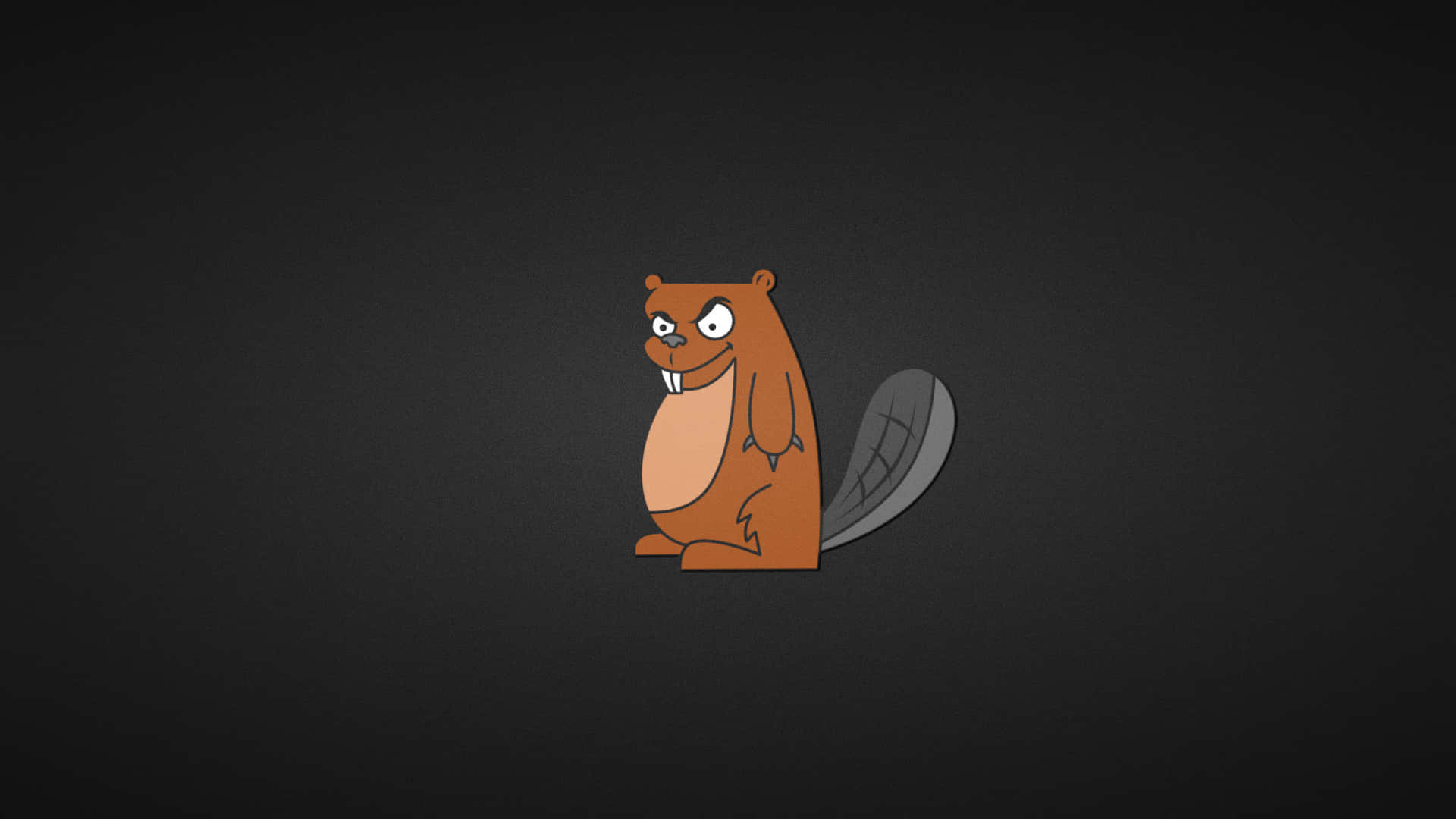 cartoon beaver, angry eyes, sharp teeth, Full HD Desktop Wallpaper