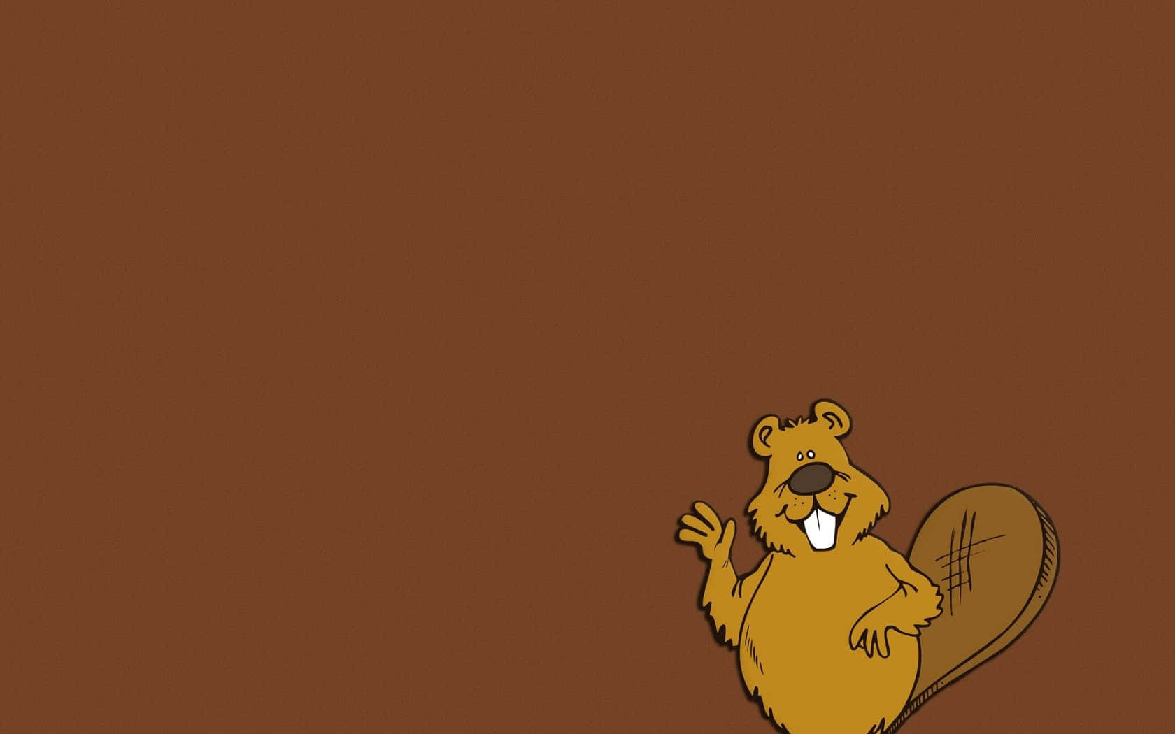 cartoon beaver, waving, bottom right corner, HD Desktop Wallpaper