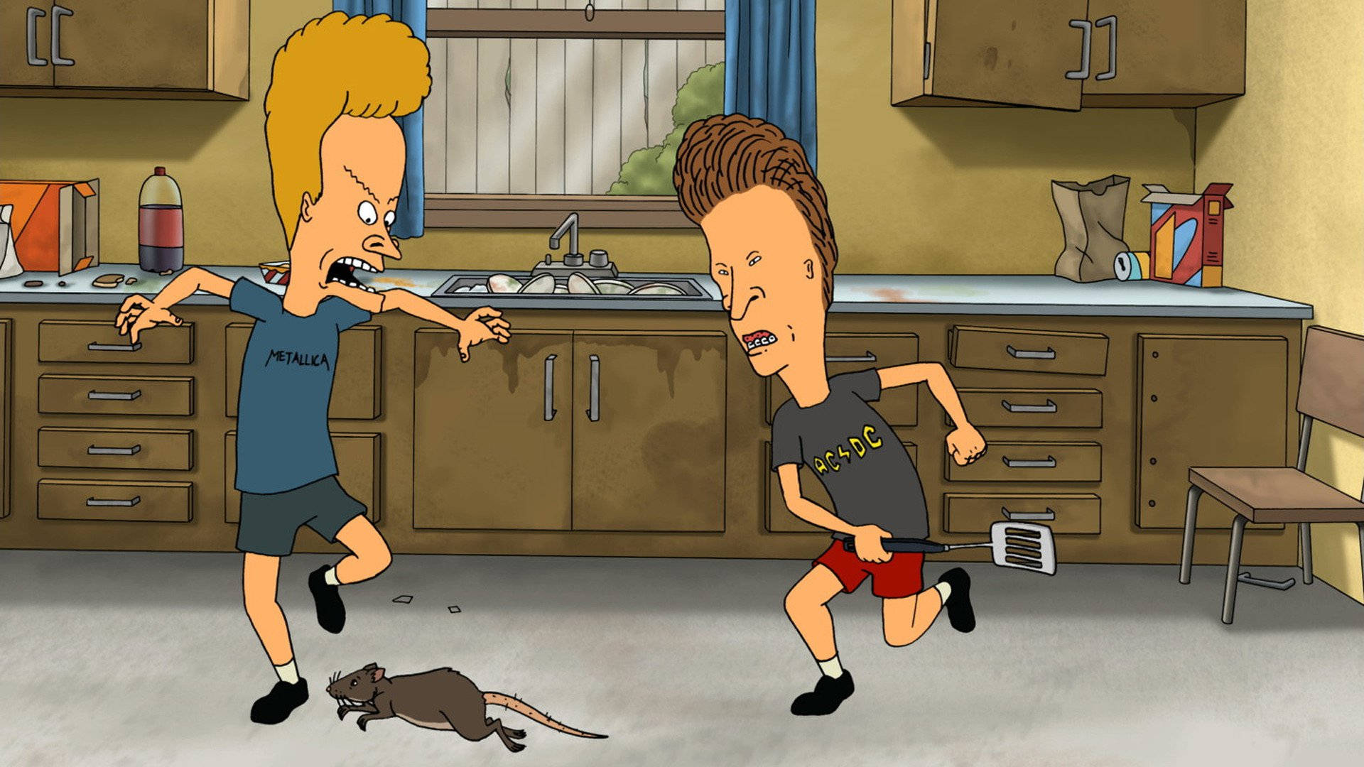 Beavis And Butt Head, kitchen, rat, Full HD Desktop Wallpaper