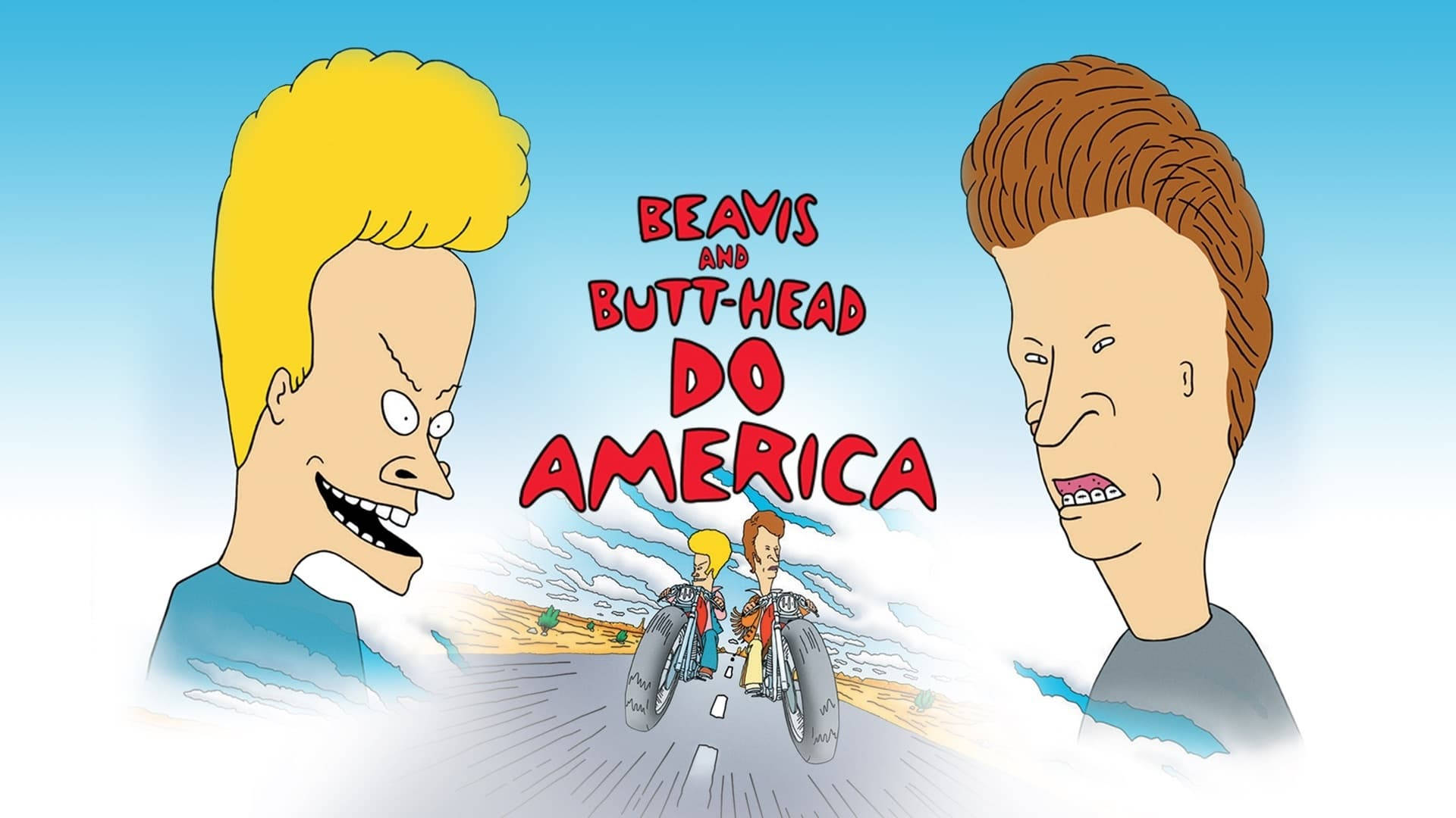 Beavis And Butt Head, motorcycle, desert highway, Full HD Desktop Wallpaper