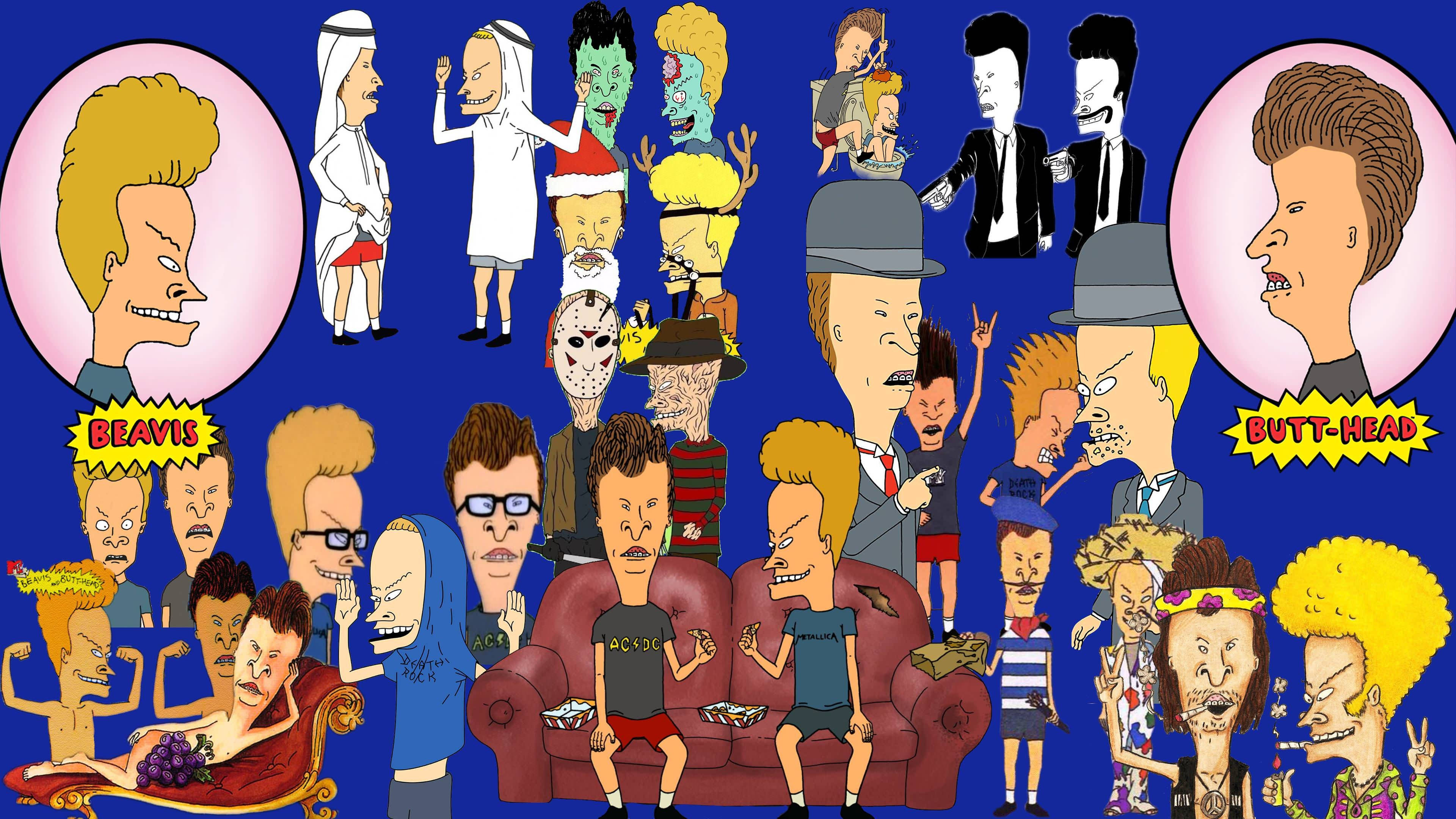 Beavis And Butt Head, Adventure Collage, cluttered living room, 4K Desktop Wallpaper