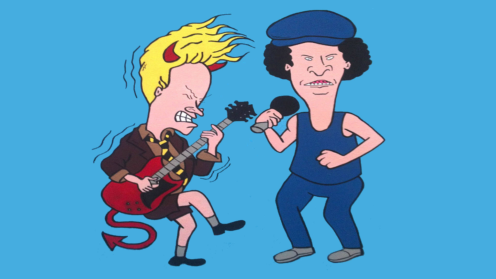 Beavis And Butt Head, devilish guitarist, angry singer, Full HD Desktop Wallpaper