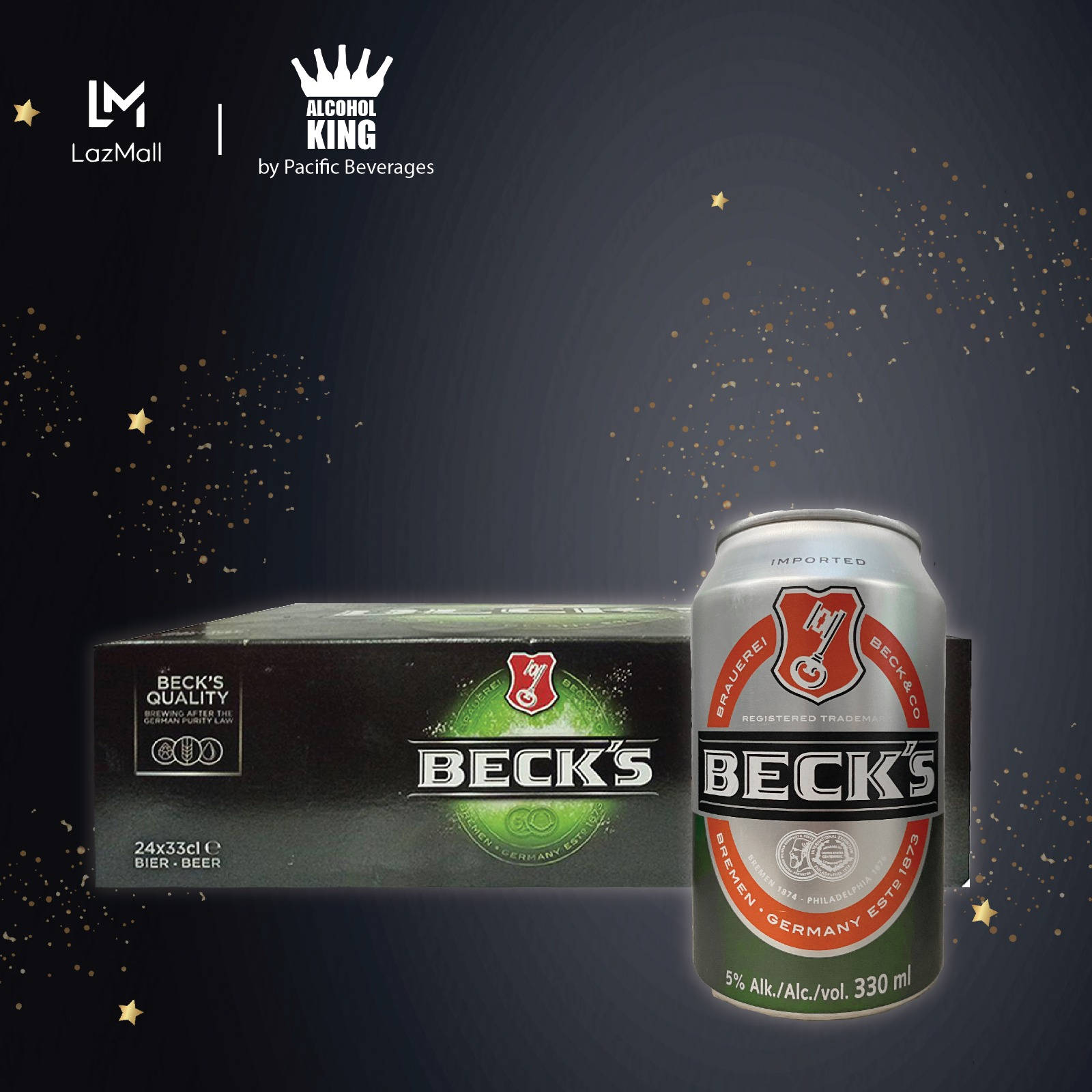 Becks, beer can, box, HD Desktop Wallpaper