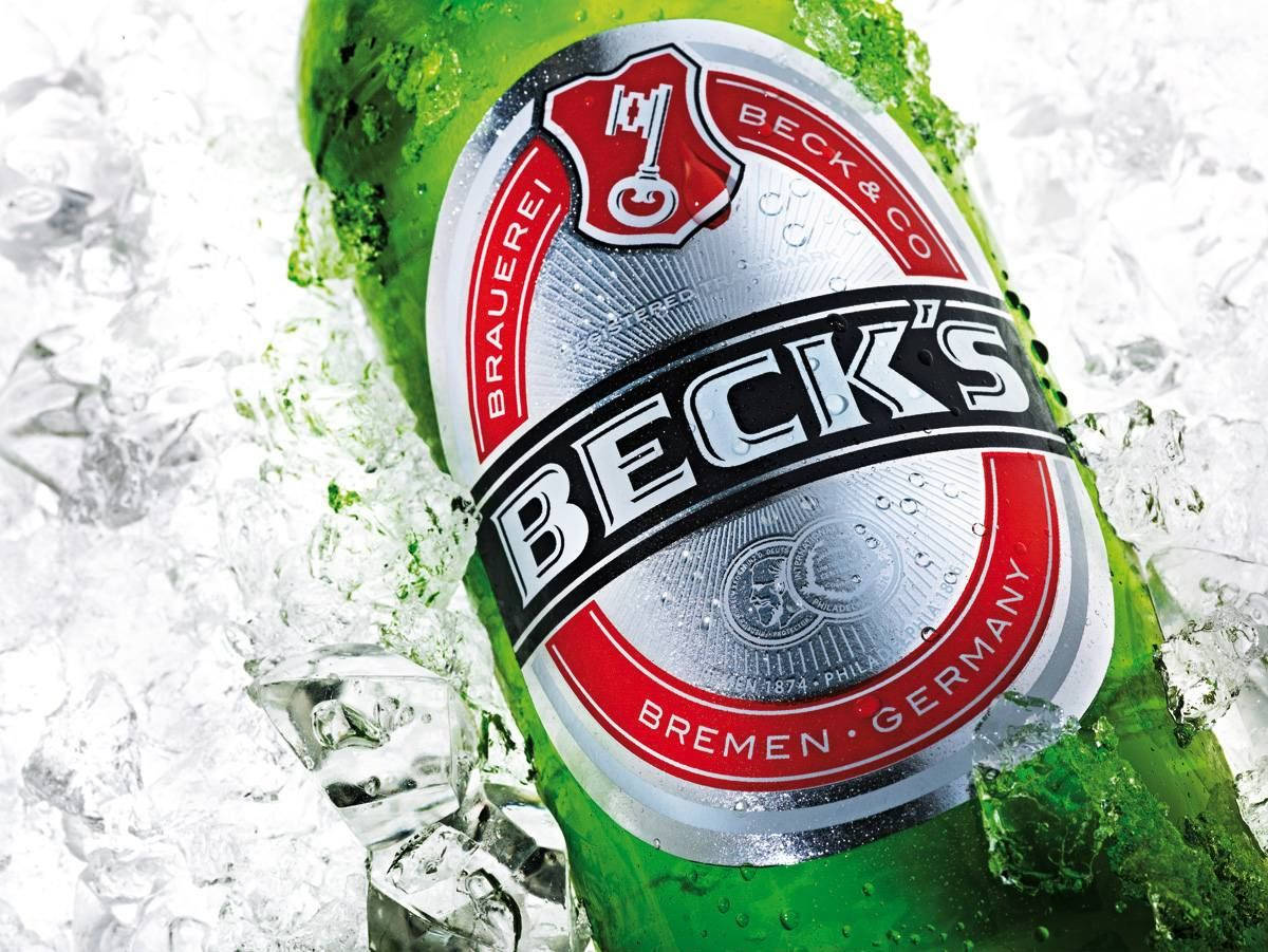 Becks, green, ice cubes, SD Desktop Wallpaper