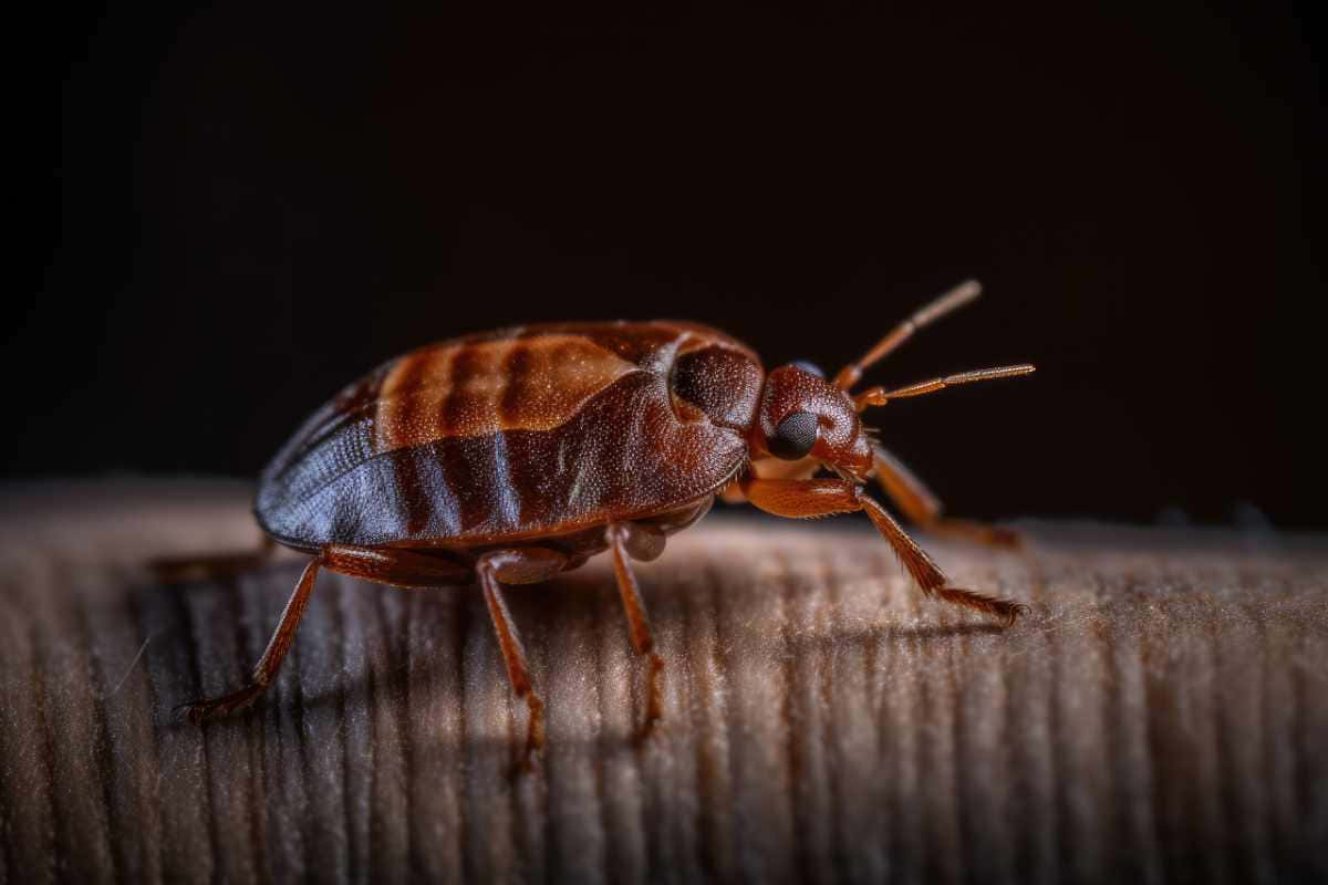 bed bug, brown striped, wooden surface, SD Desktop Wallpaper