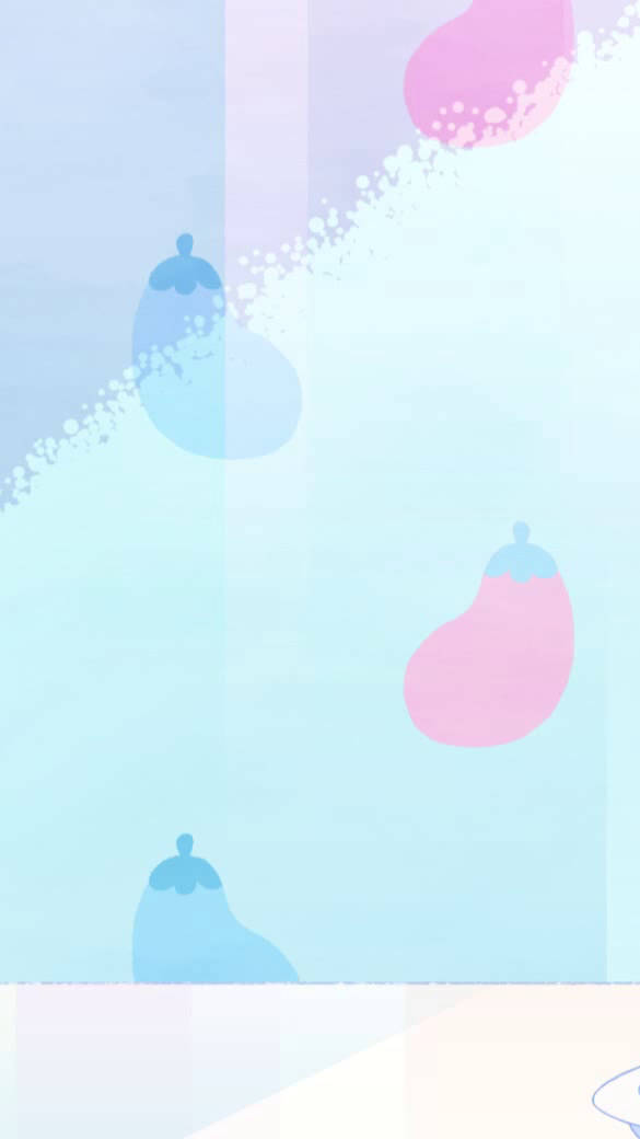 Bee and puppycat, pastel-colored eggplants, soft gradient sky, SD Phone Wallpaper