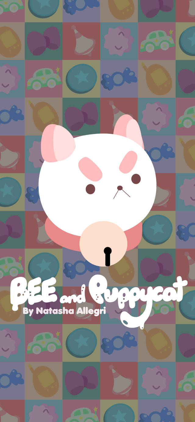 Bee and Puppycat, white cartoon cat, pink ears, HD Phone Wallpaper
