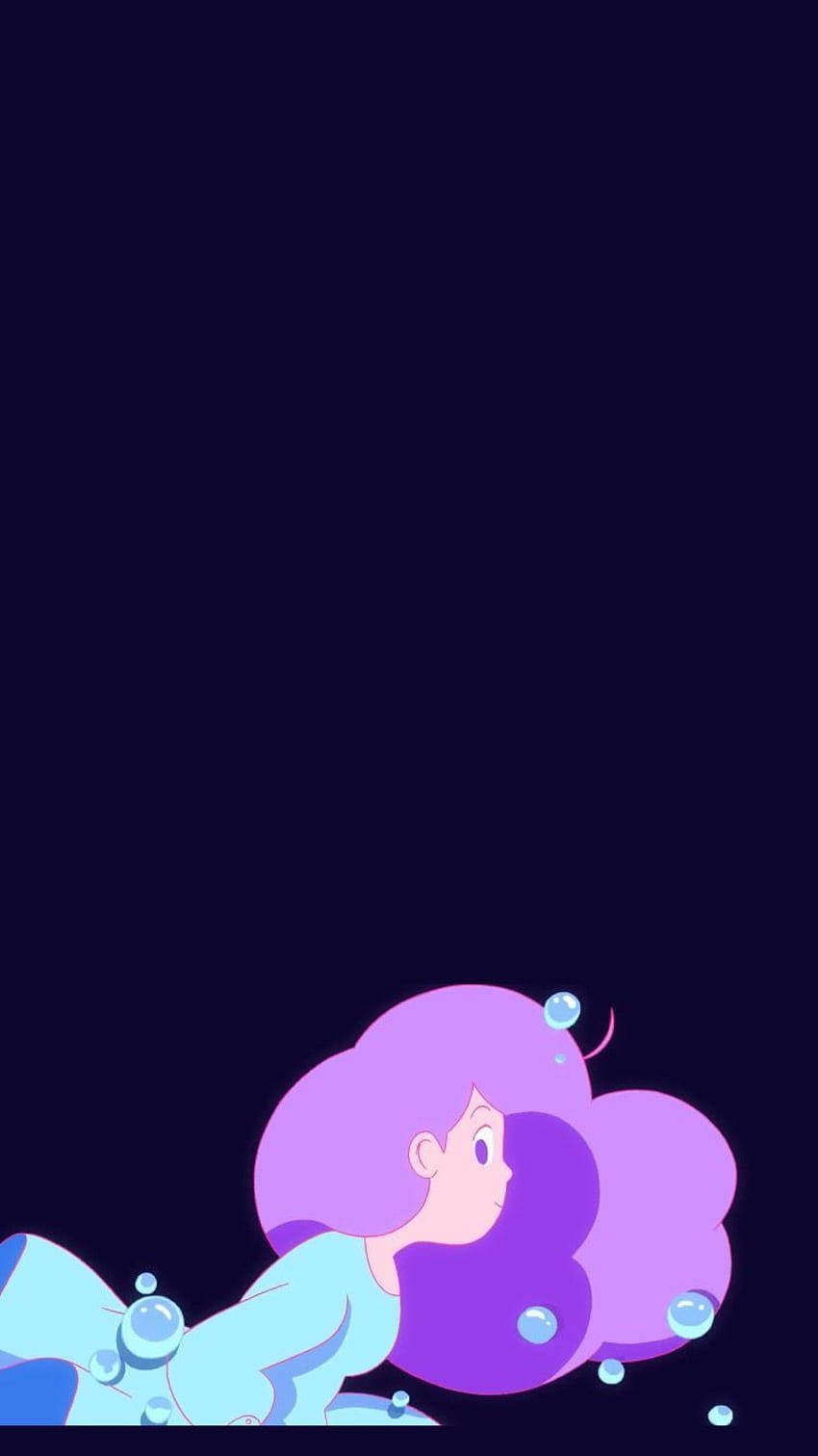 Bee and puppycat, purple-haired girl, blue dress, HD Phone Wallpaper