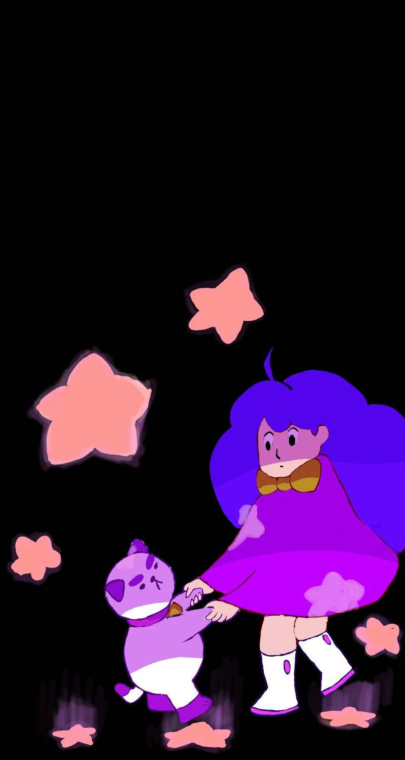 Bee and PuppyCat, purple-haired girl, cat companion, HD Phone Wallpaper