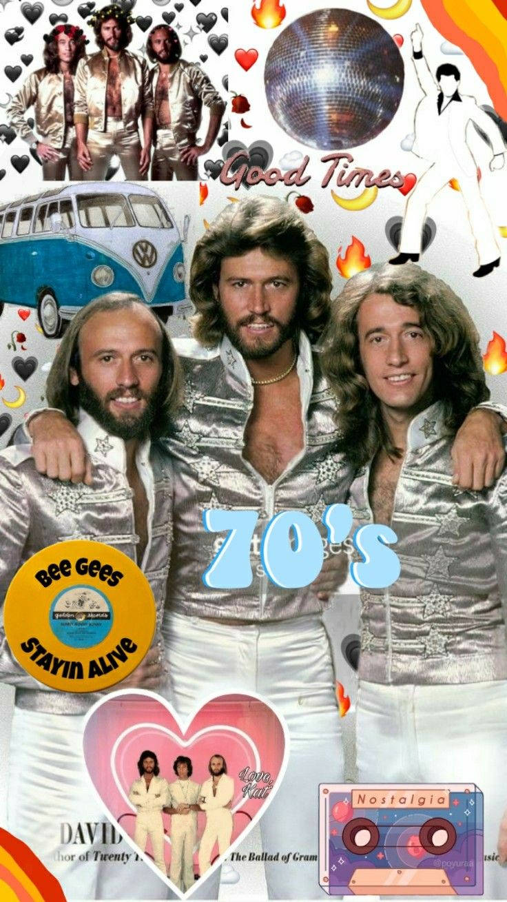 Bee Gees, 70s, silver outfits, HD Phone Wallpaper