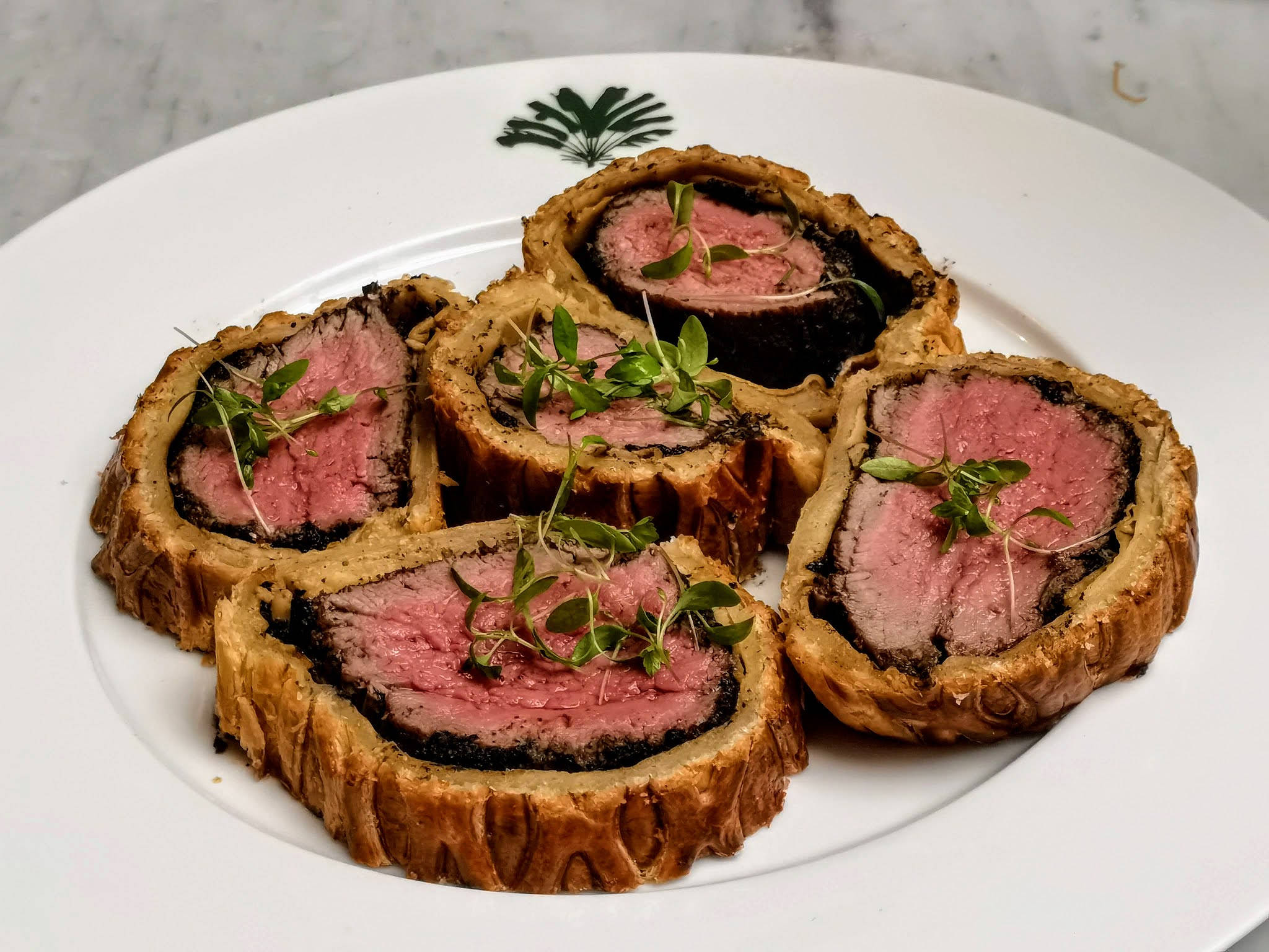 Beef Wellington, golden crust, fresh herbs, Full HD Desktop Wallpaper
