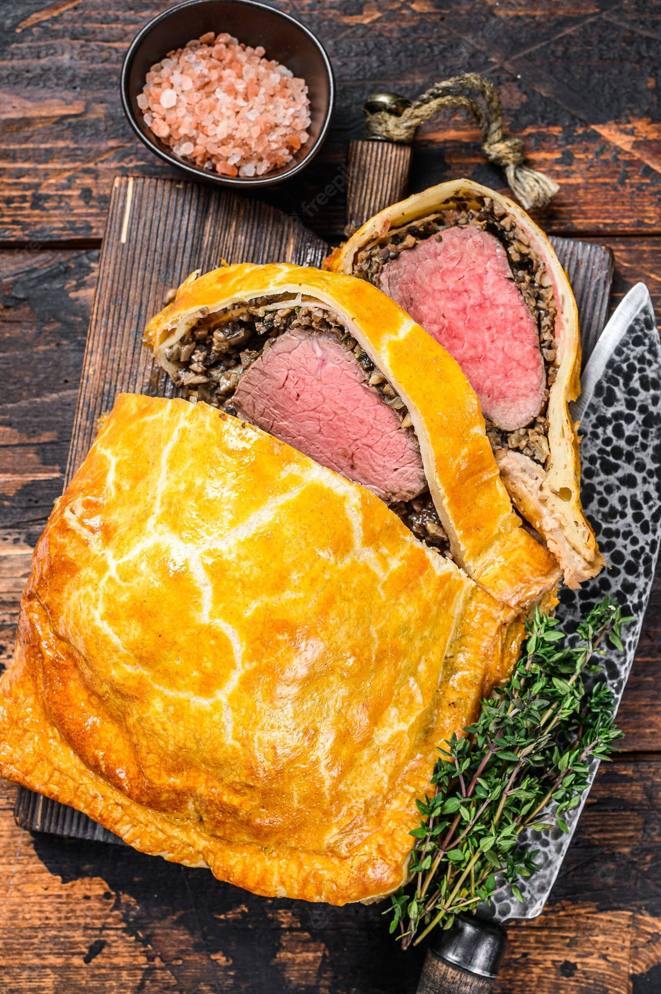 Beef Wellington, rock salt, golden-brown, Full HD Phone Wallpaper