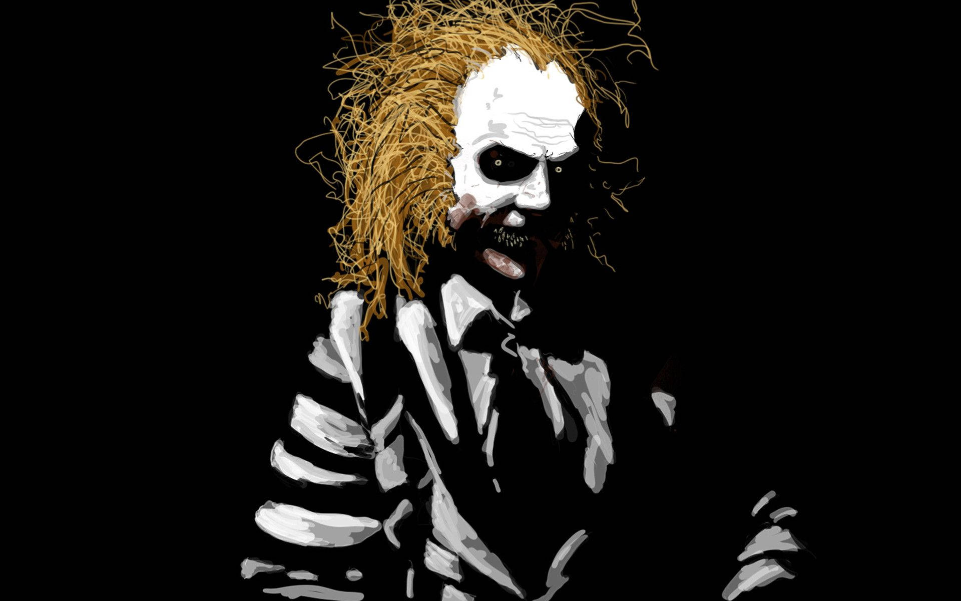 Beetlejuice, black, yellow hair, Full HD Desktop Wallpaper