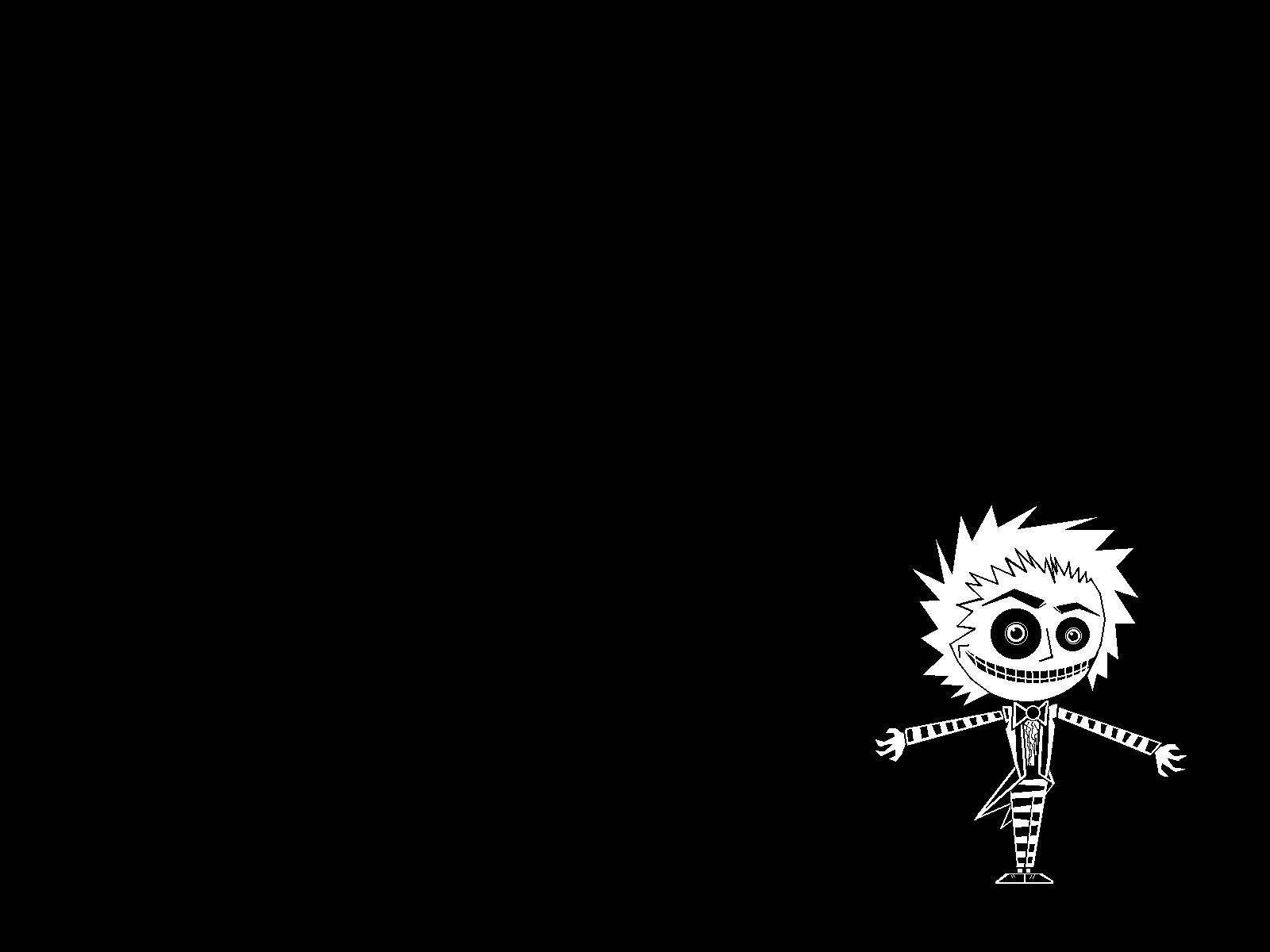 Beetlejuice, black background, white cartoon skeleton character, HD Desktop Wallpaper