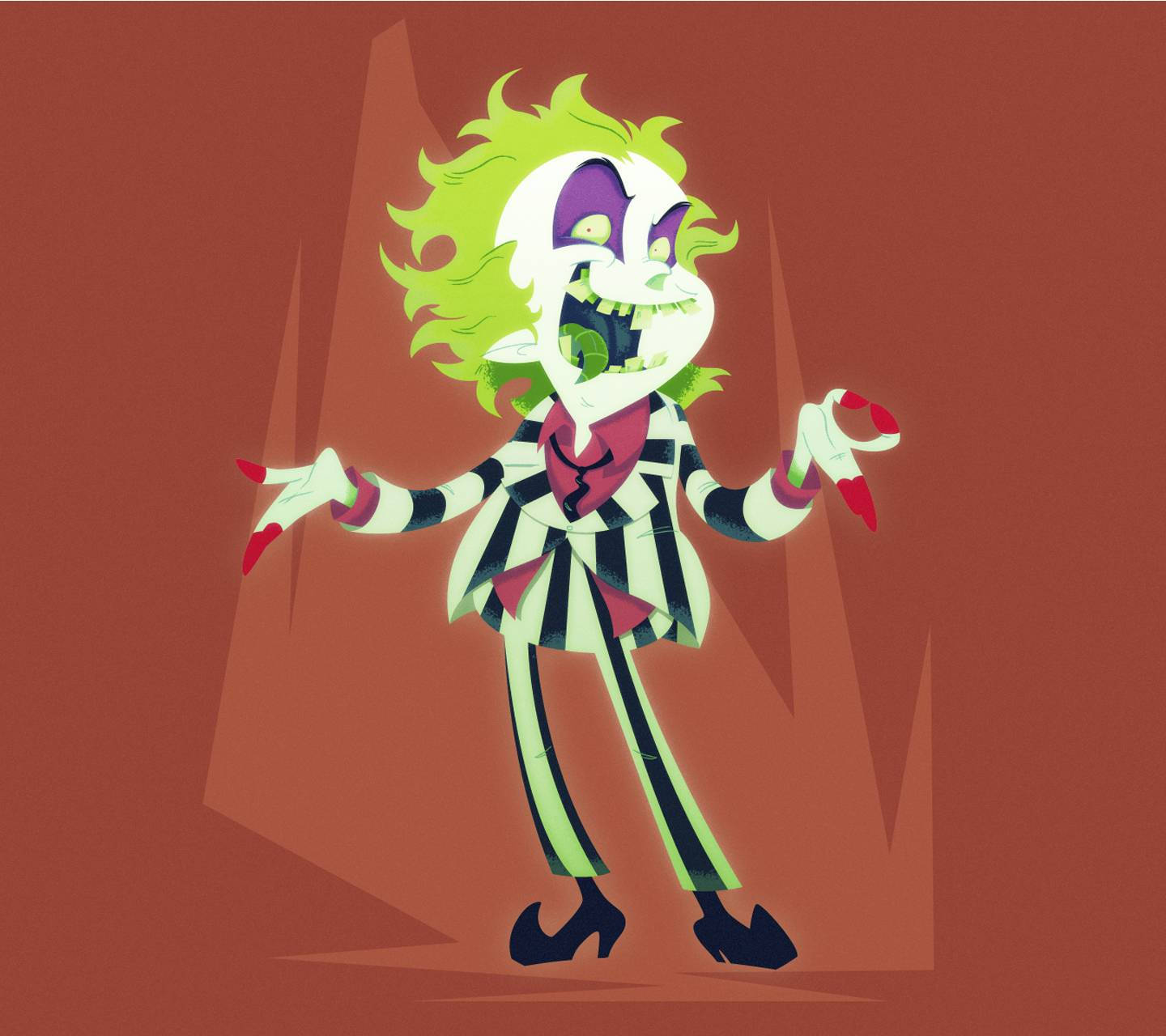 Beetlejuice, cartoon, red, HD Desktop Wallpaper