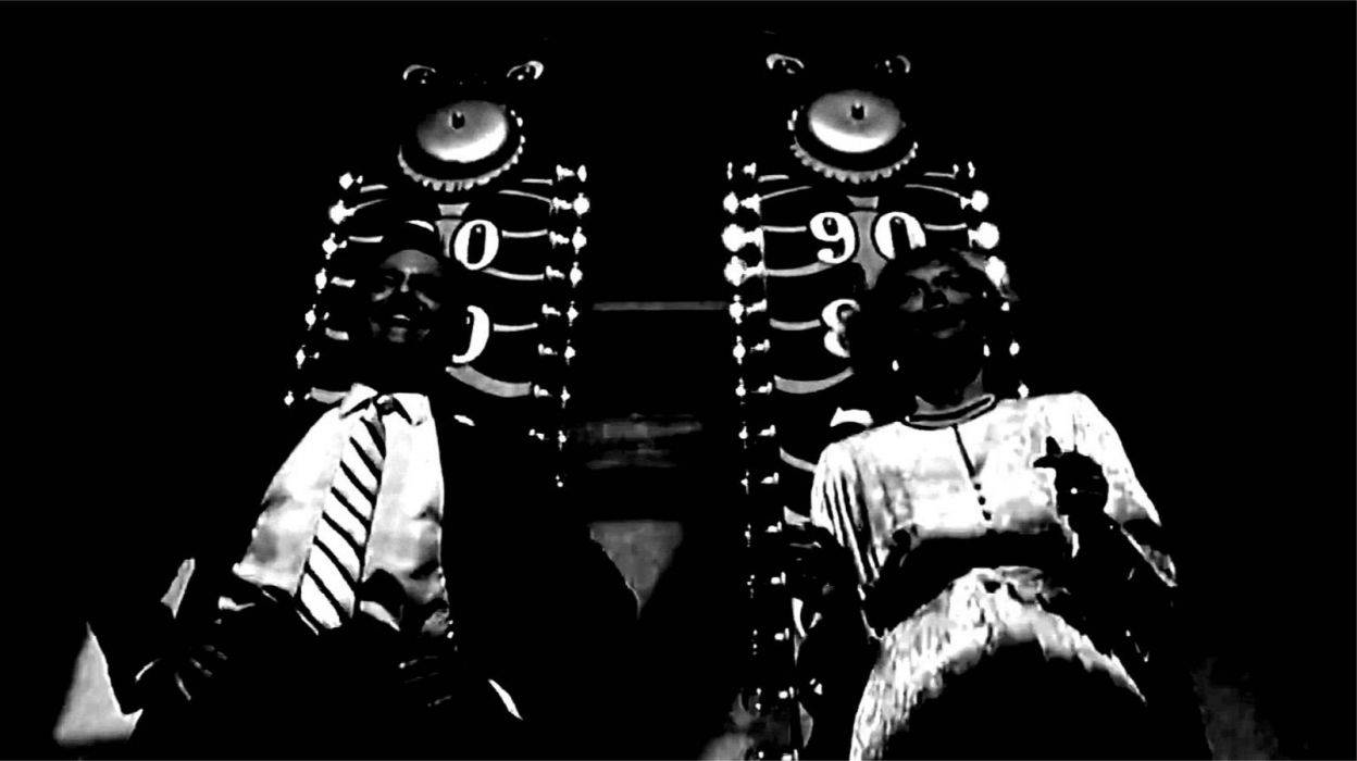 Beetlejuice, striped ties, clockwork robots, SD Desktop Wallpaper