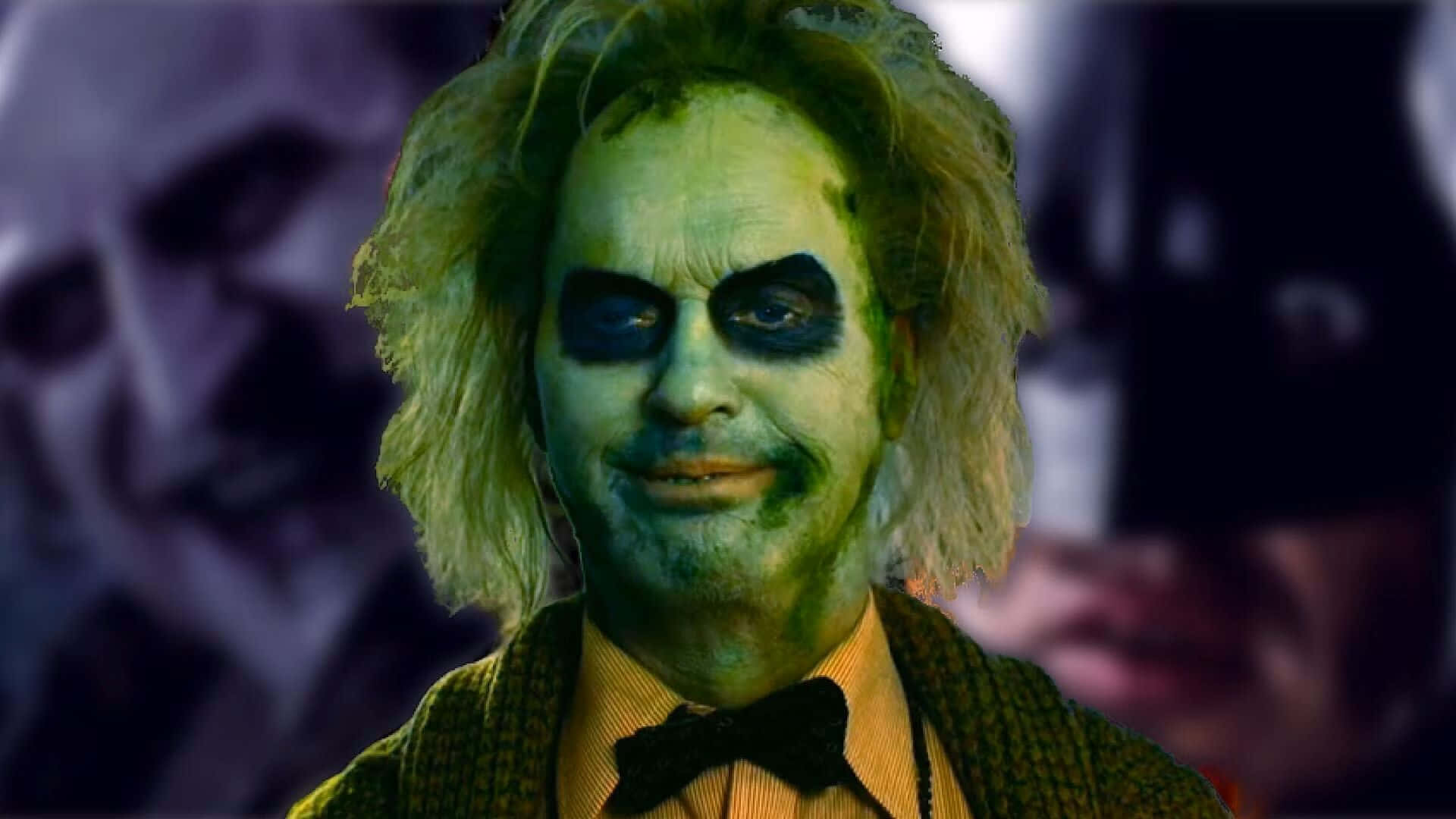 Beetlejuice, green face paint, wild hair, Full HD Desktop Wallpaper